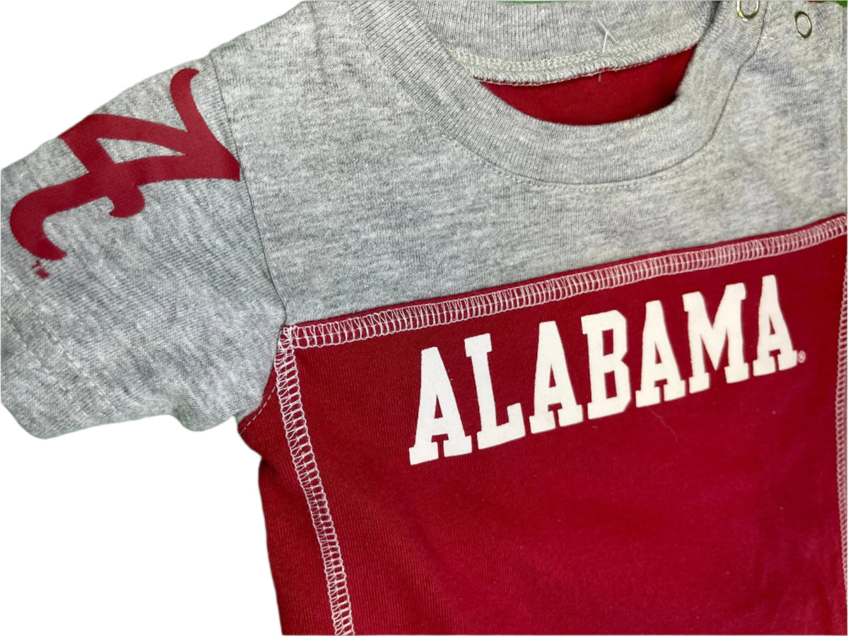 NCAA Alabama Crimson Tide Grey & Red Bodysuit 6-9 months