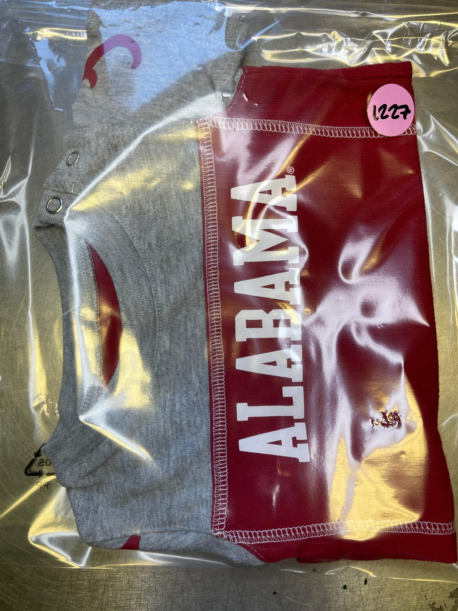 NCAA Alabama Crimson Tide Grey & Red Bodysuit 6-9 months