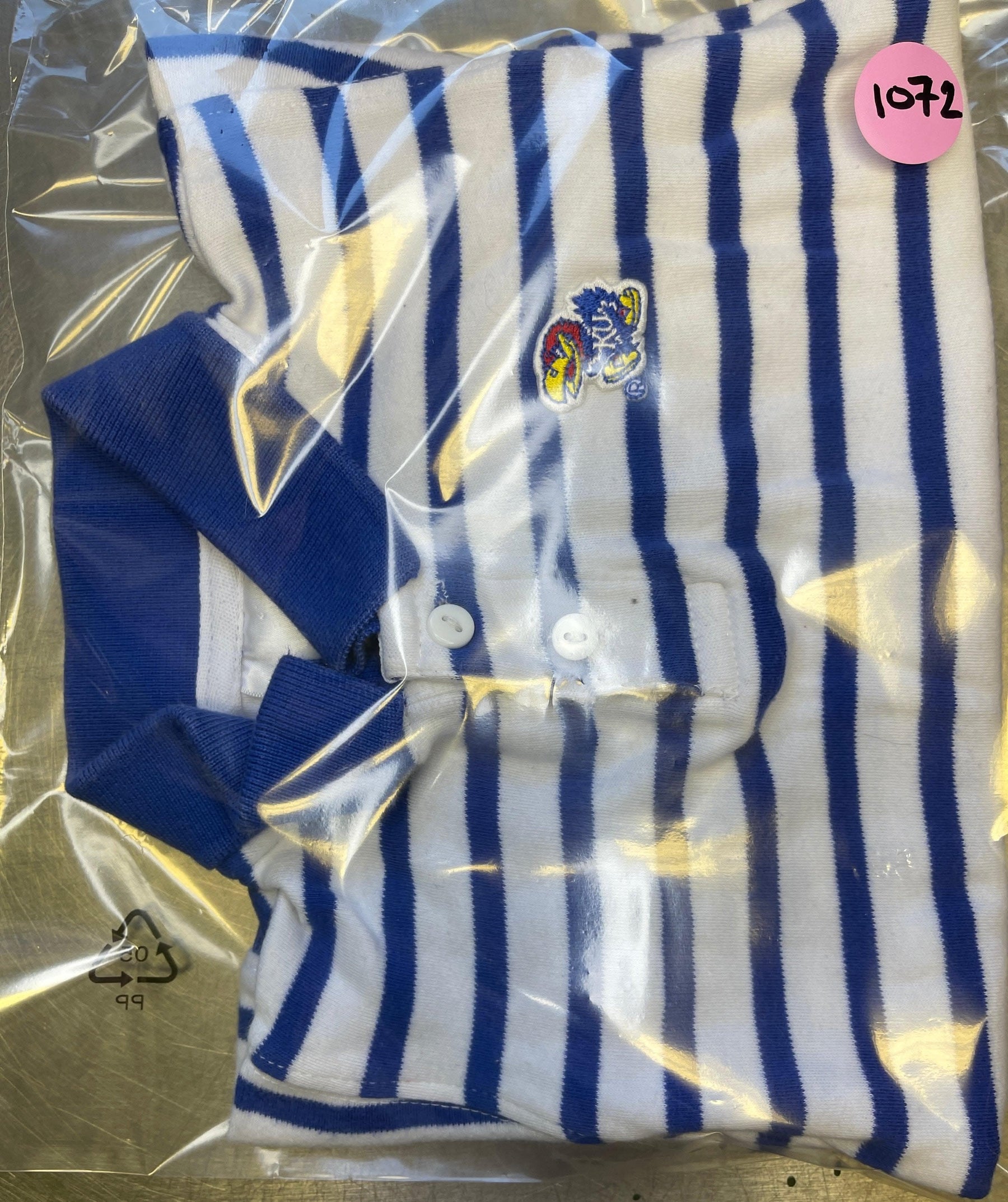 NCAA Kansas Jayhawks Polo Collar Striped Shirt Bodysuit 18 months
