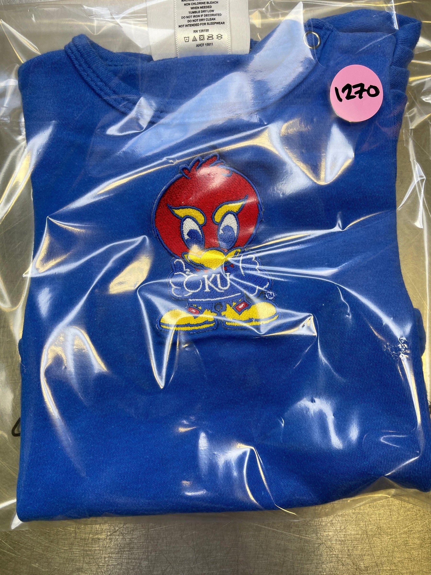 NCAA Kansas Jayhawks Infant Baby Blue Bodysuit 12 months