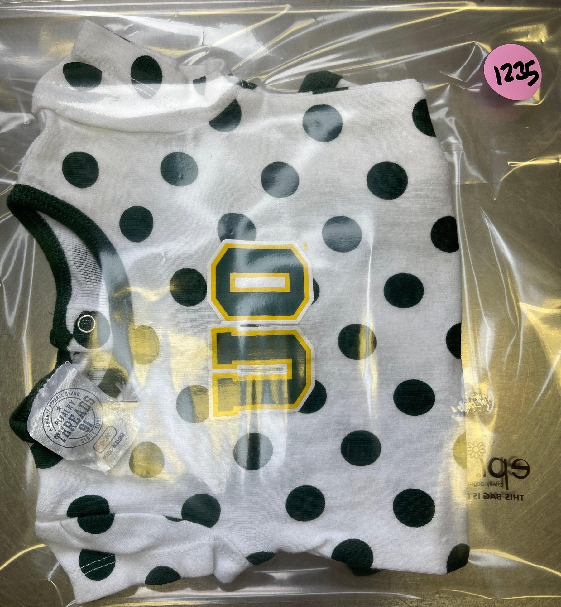 NCAA Oregon Ducks White Polka Dot Bodysuit 0-3 months
