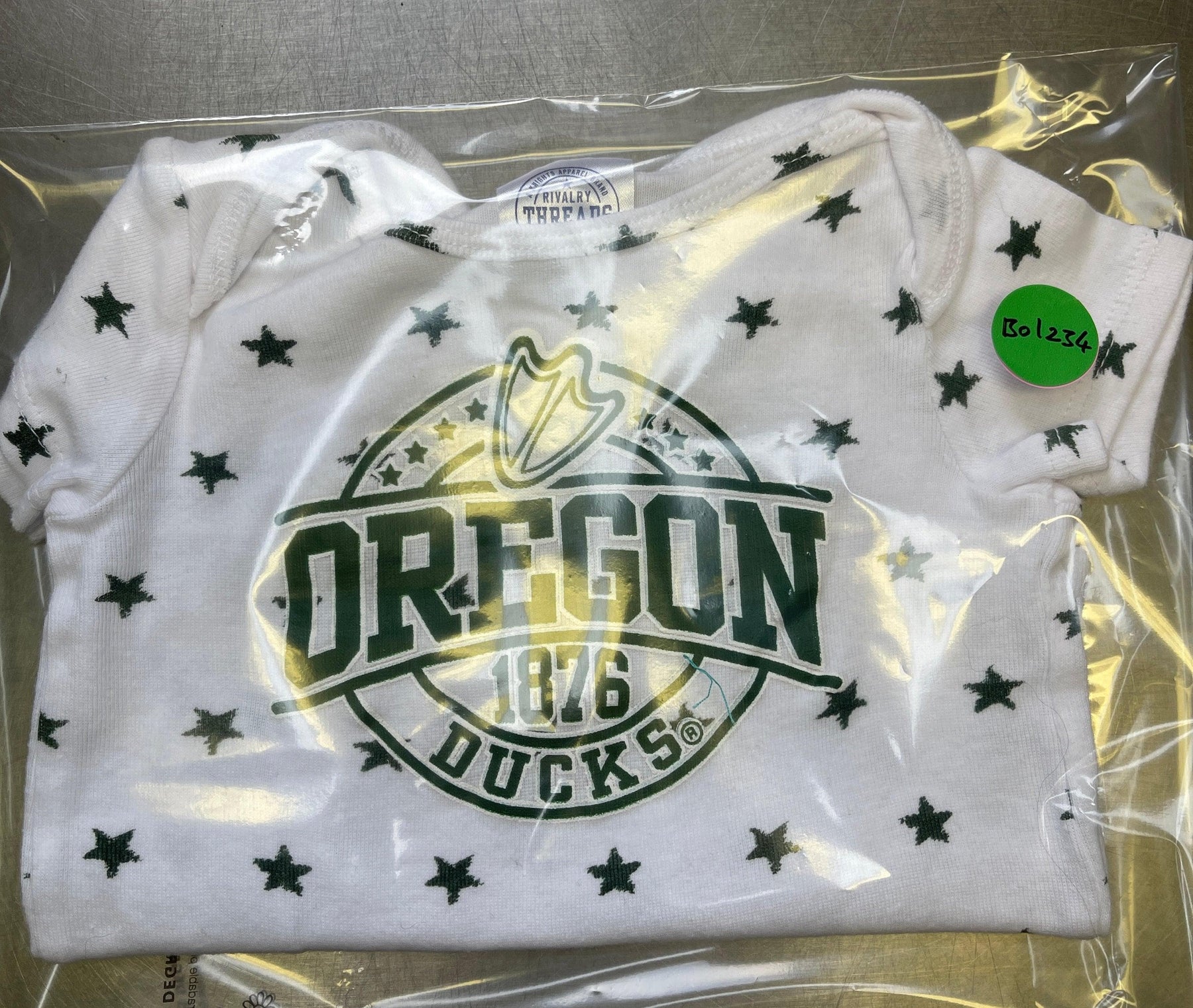 NCAA Oregon Ducks White Bodysuit 6-9 months