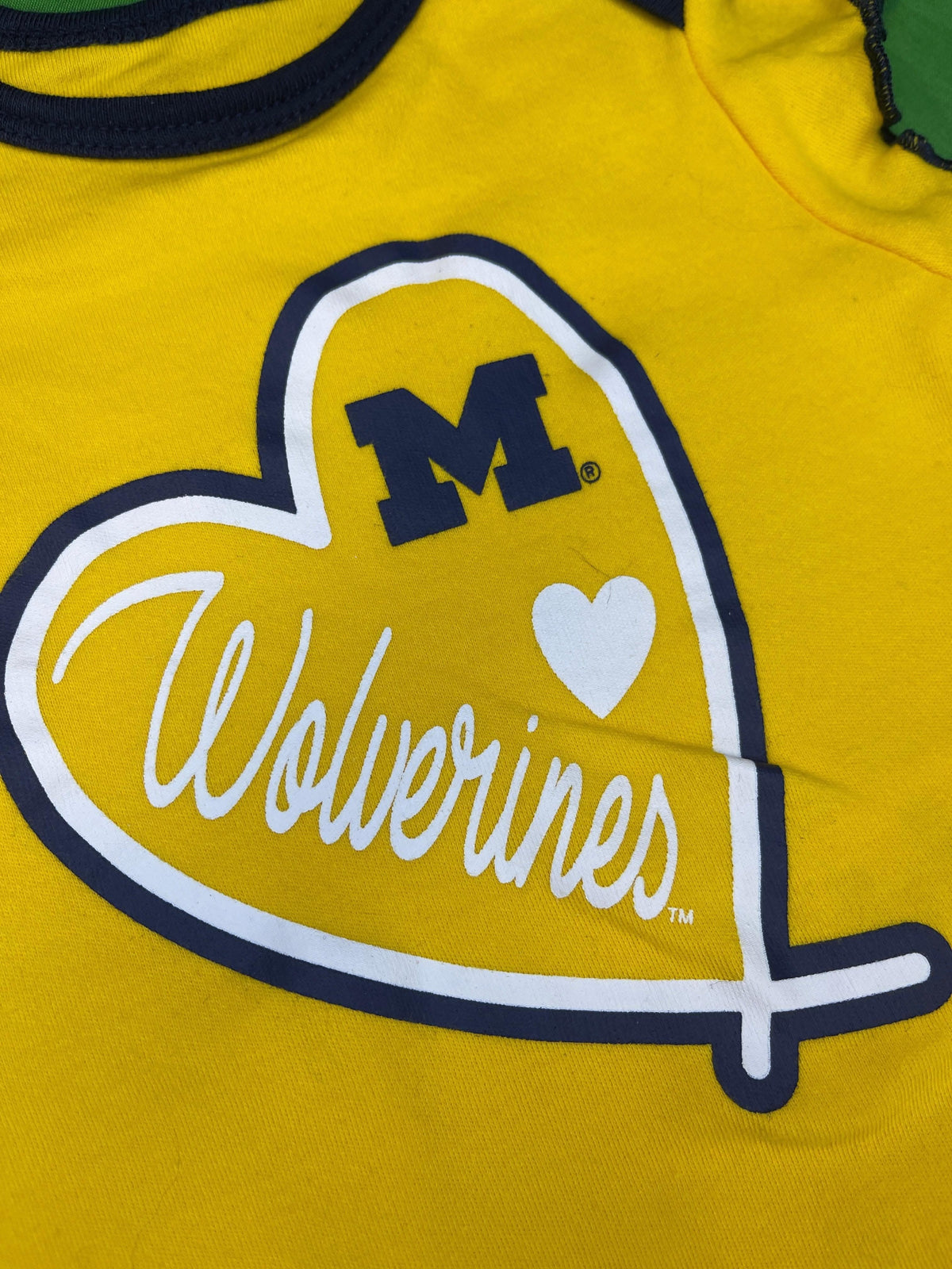 NCAA Michigan Wolverines Yellow Bodysuit 0-3 months