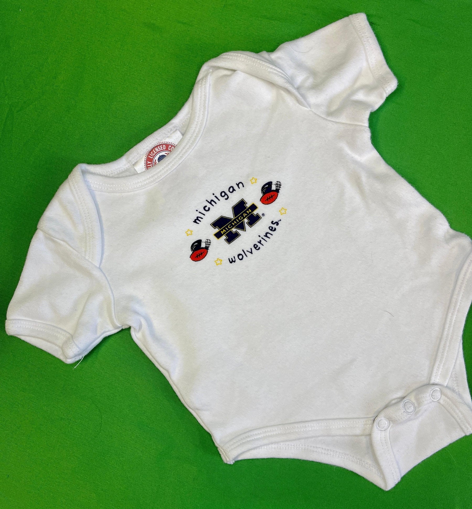 NCAA Michigan Wolverines White Infant Baby Bodysuit 0-6 months