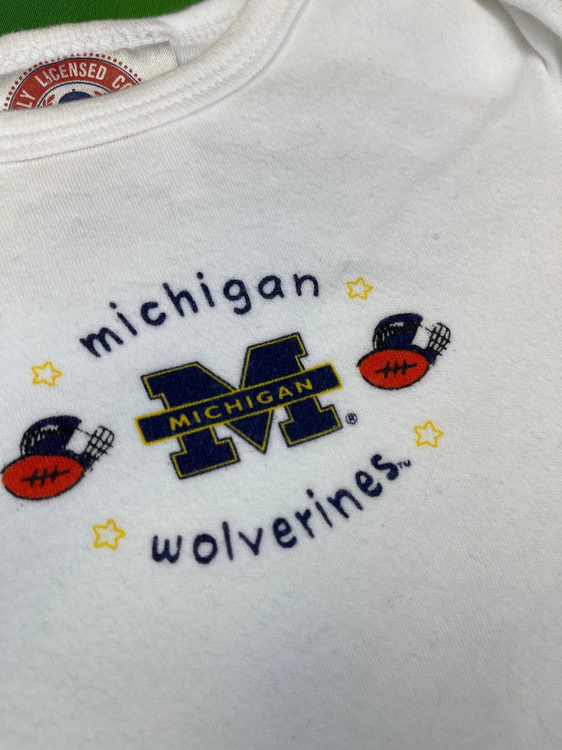 NCAA Michigan Wolverines White Infant Baby Bodysuit 0-6 months