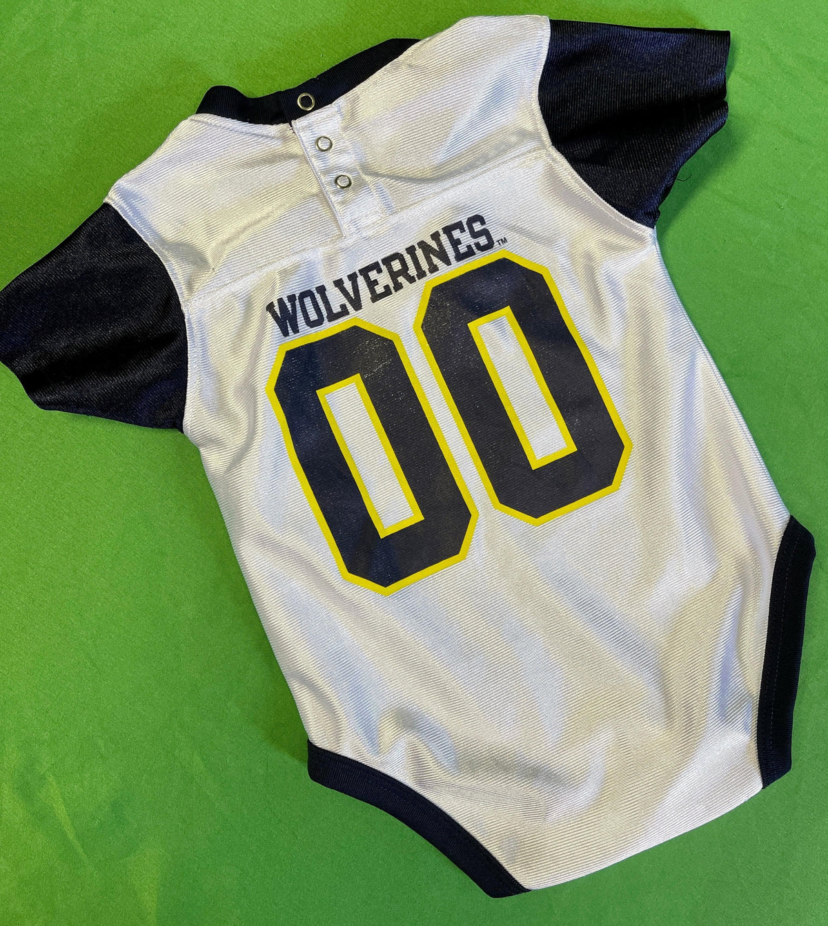 NCAA Michigan Wolverines White Jersey-Style Bodysuit 6-9 Months