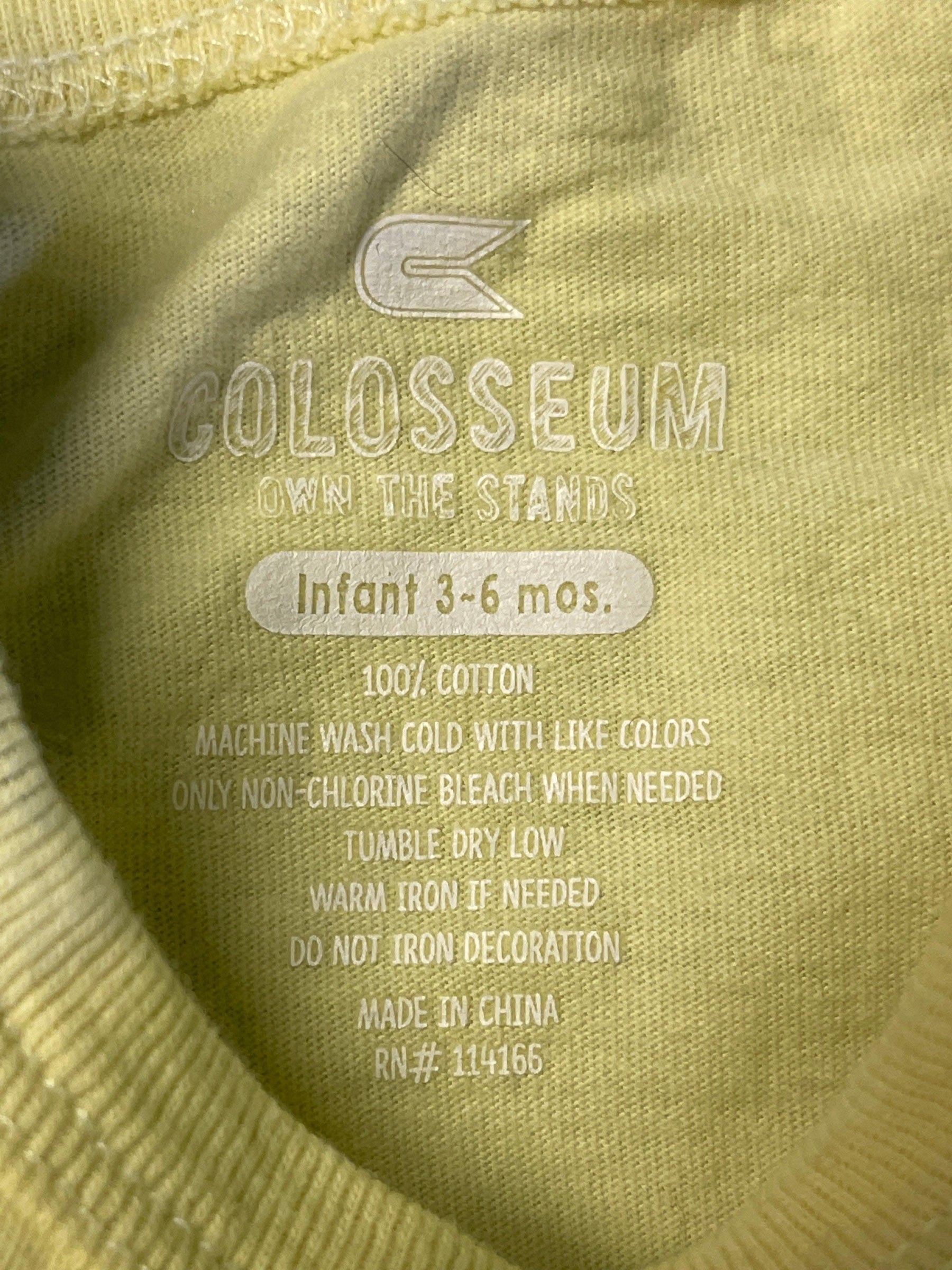 NCAA Colorado State Rams Yellow Cream Bodysuit 3-6 months