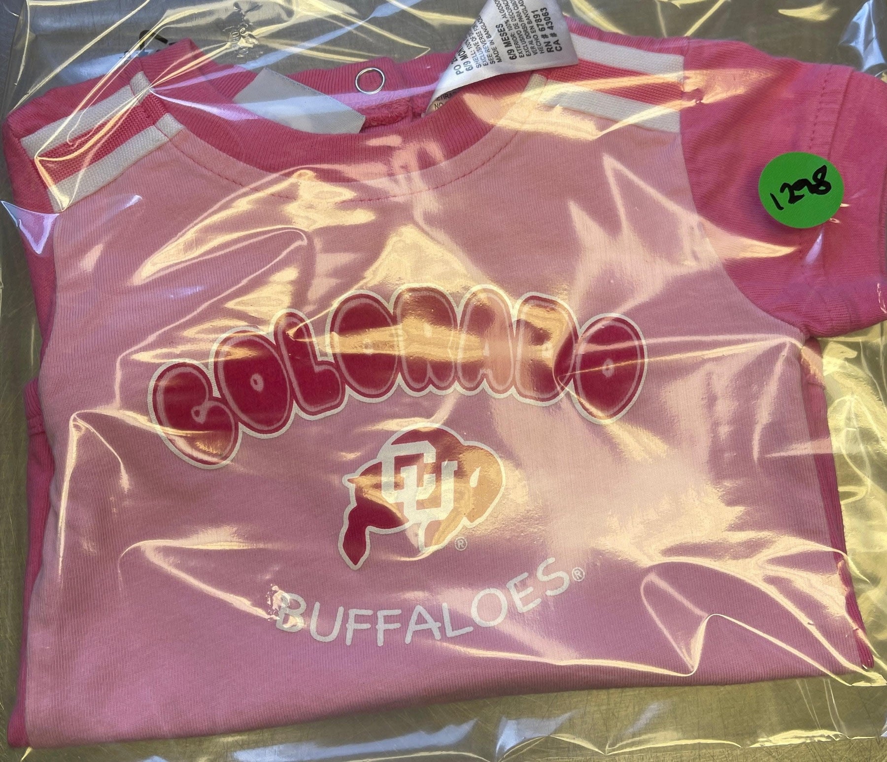 NCAA Colorado Buffaloes Pink Bodysuit 6-9 months
