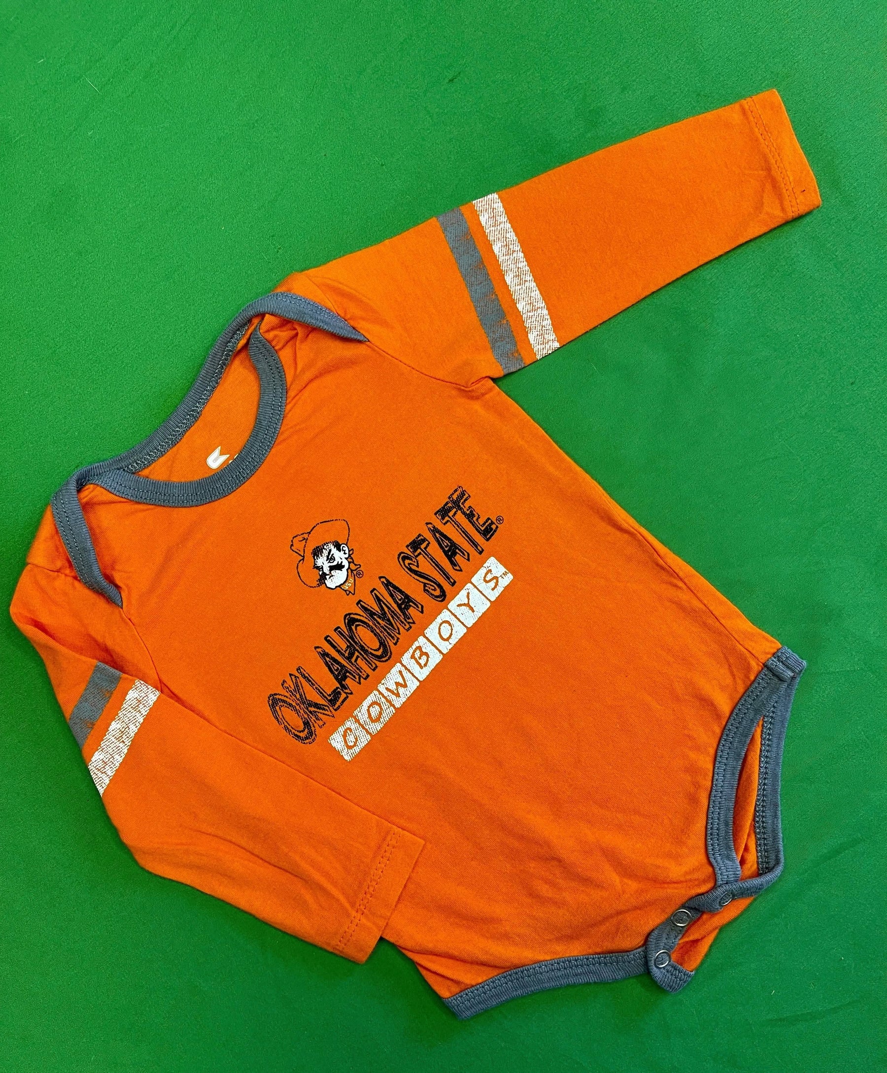 NCAA Oklahoma State Cowboys Orange Long-Sleeve Bodysuit 3-6 months