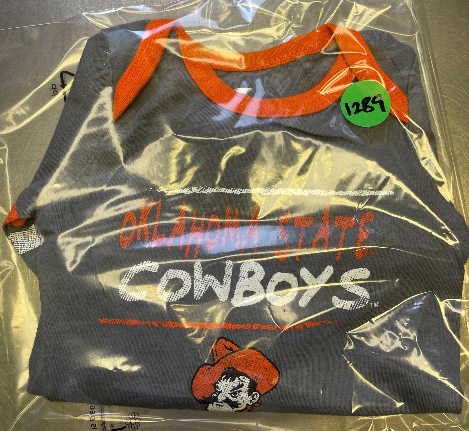 NCAA Oklahoma State Cowboys Grey Long-Sleeve Bodysuit 3-6 months