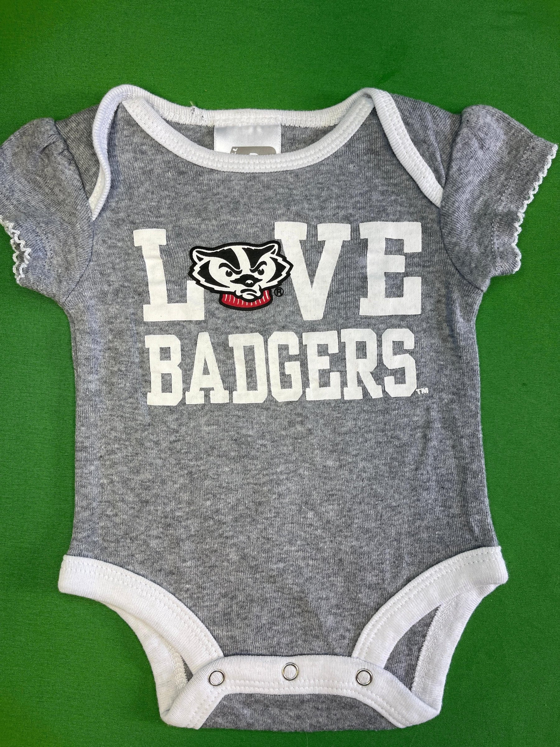 NCAA Wisconsin Badgers Grey Bodysuit 0-3 months