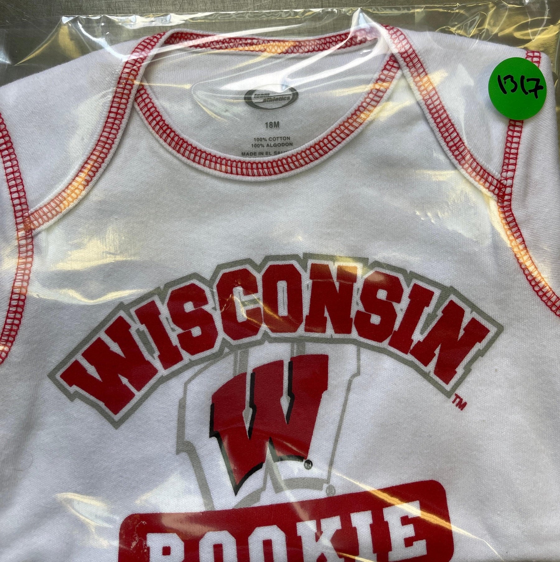 NCAA Wisconsin Badgers White Bodysuit 18 months