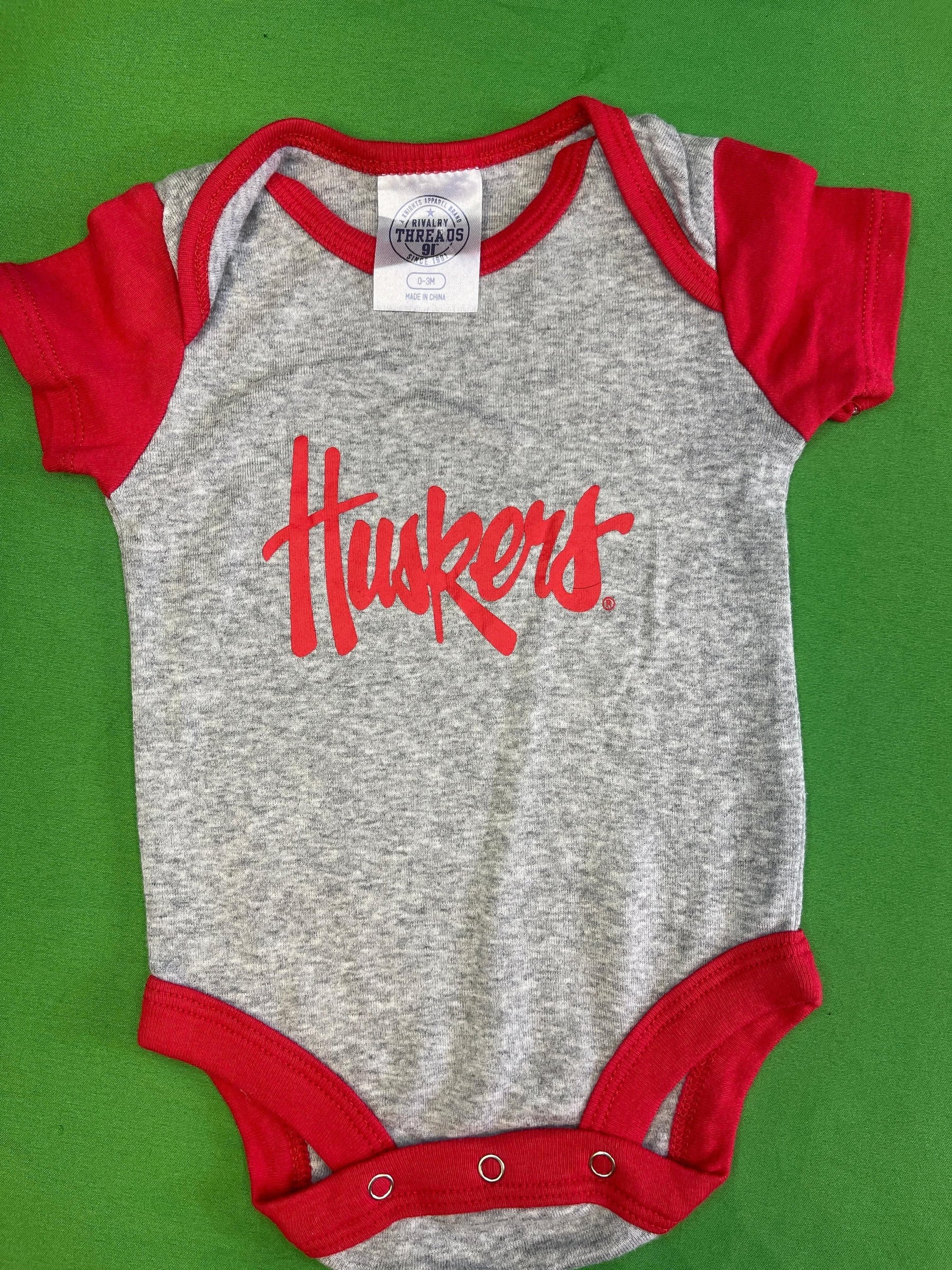 NCAA Nebraska Cornhuskers Grey Bodysuit 0-3 months