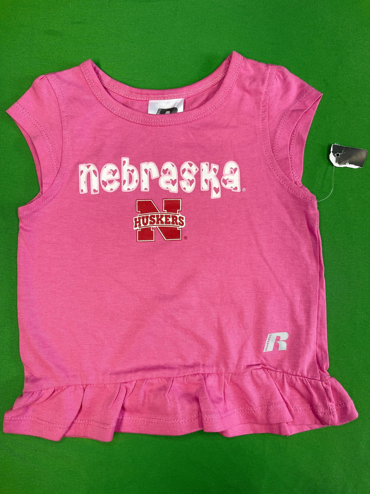 NCAA Nebraska Cornhuskers Pink Cropped-Sleeve T-Shirt 12 months NWOT