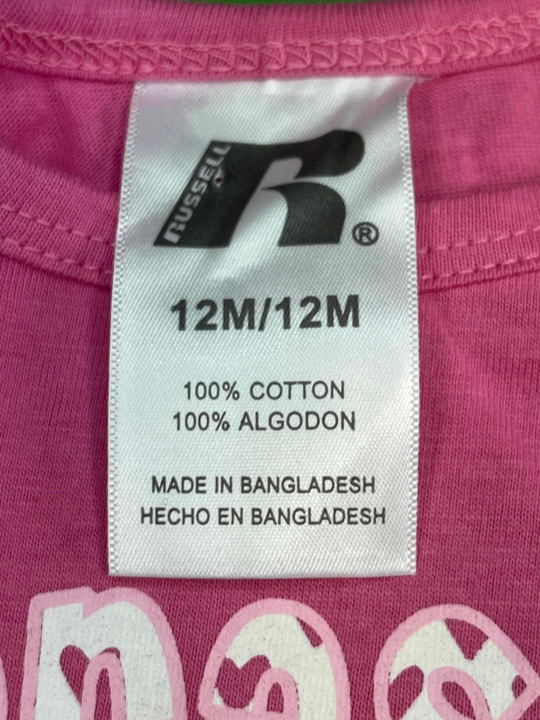 NCAA Nebraska Cornhuskers Pink Cropped-Sleeve T-Shirt 12 months NWOT
