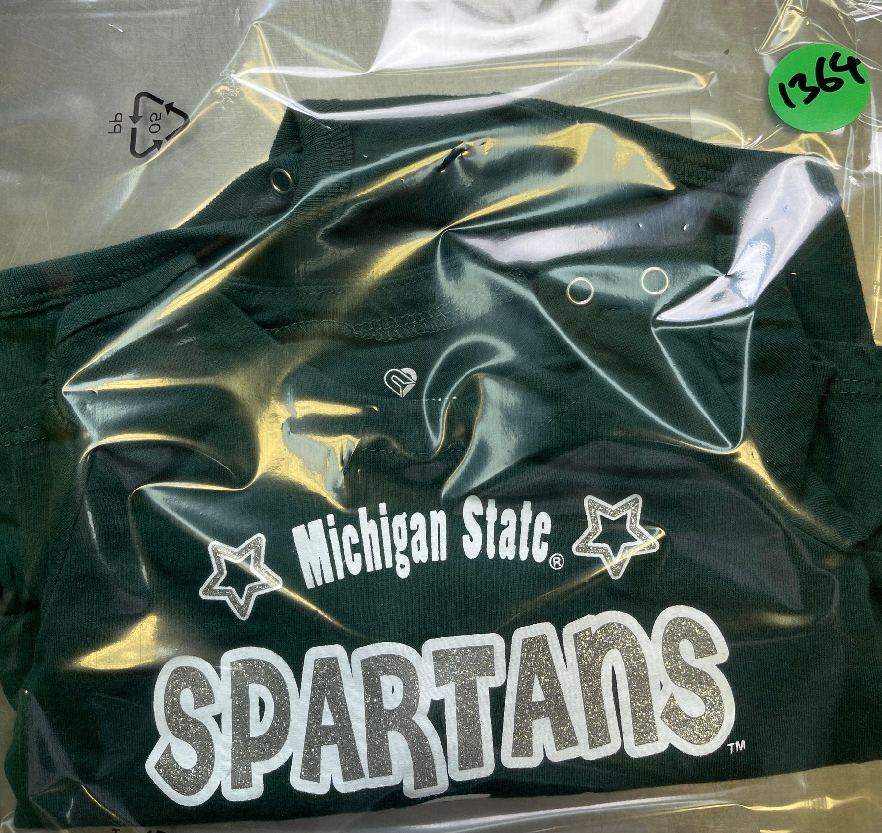 NCAA Michigan State Spartans Green Long-Sleeve Ruffle Bodysuit 0-3 months