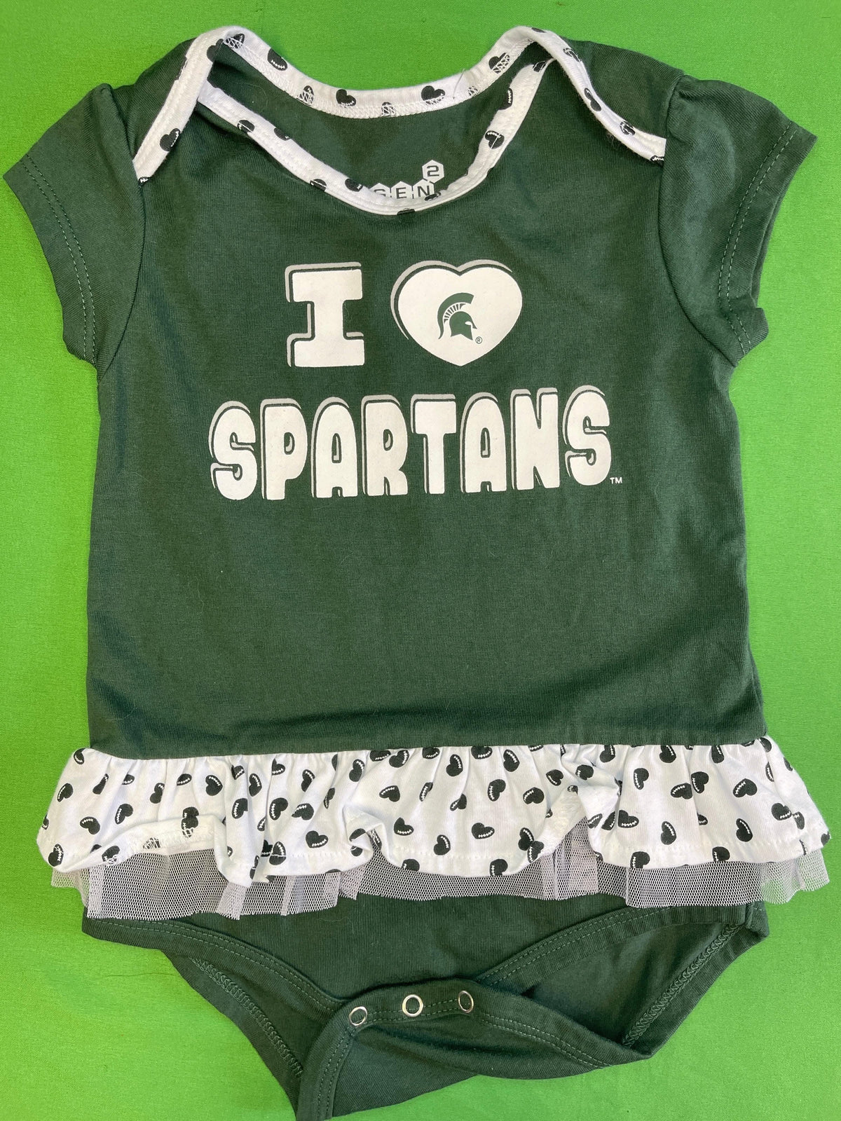 NCAA Michigan State Spartans Green Tutu Bodysuit 18 months