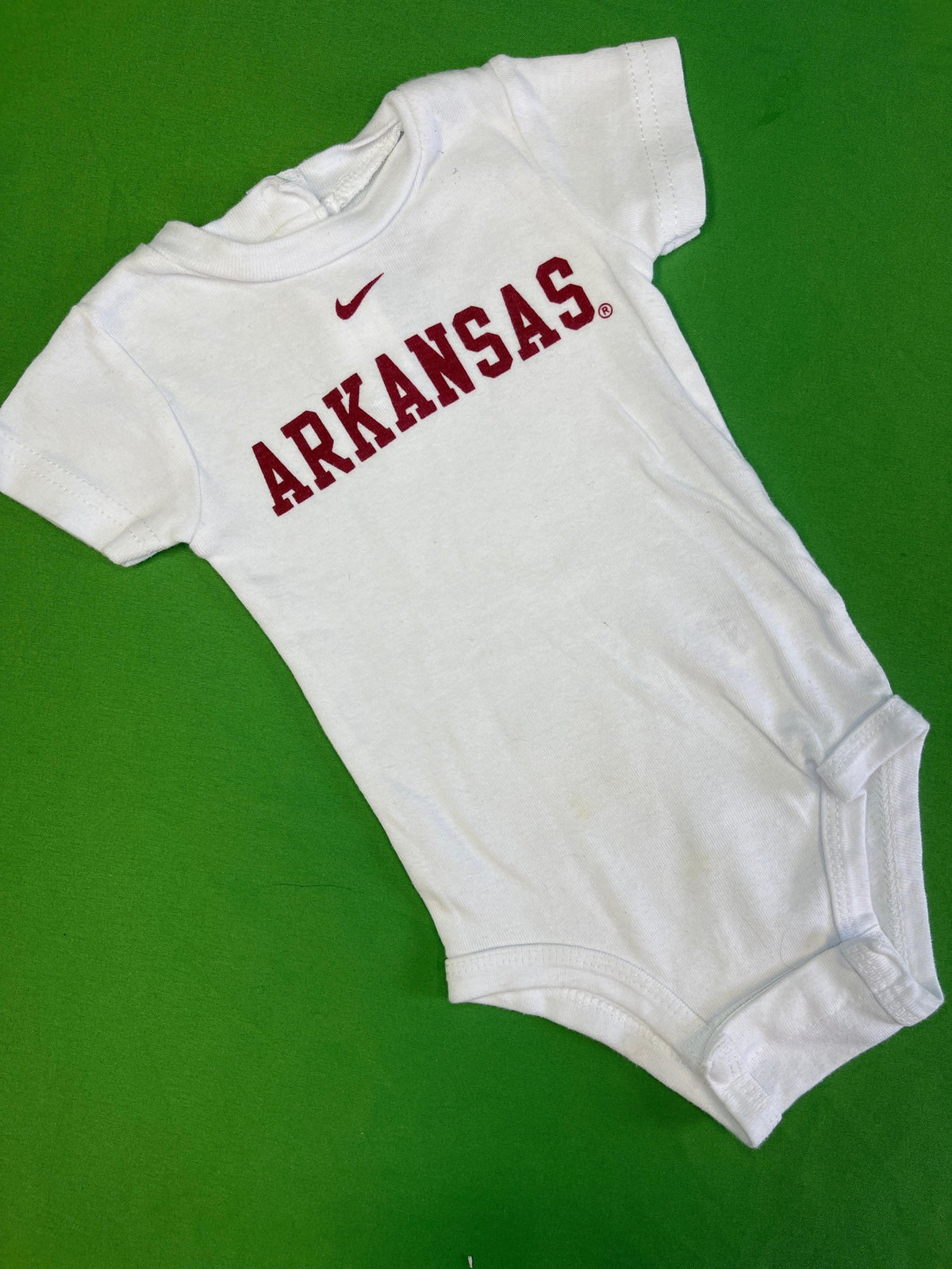 NCAA Arkansas Razorbacks White Bodysuit 3-6 months