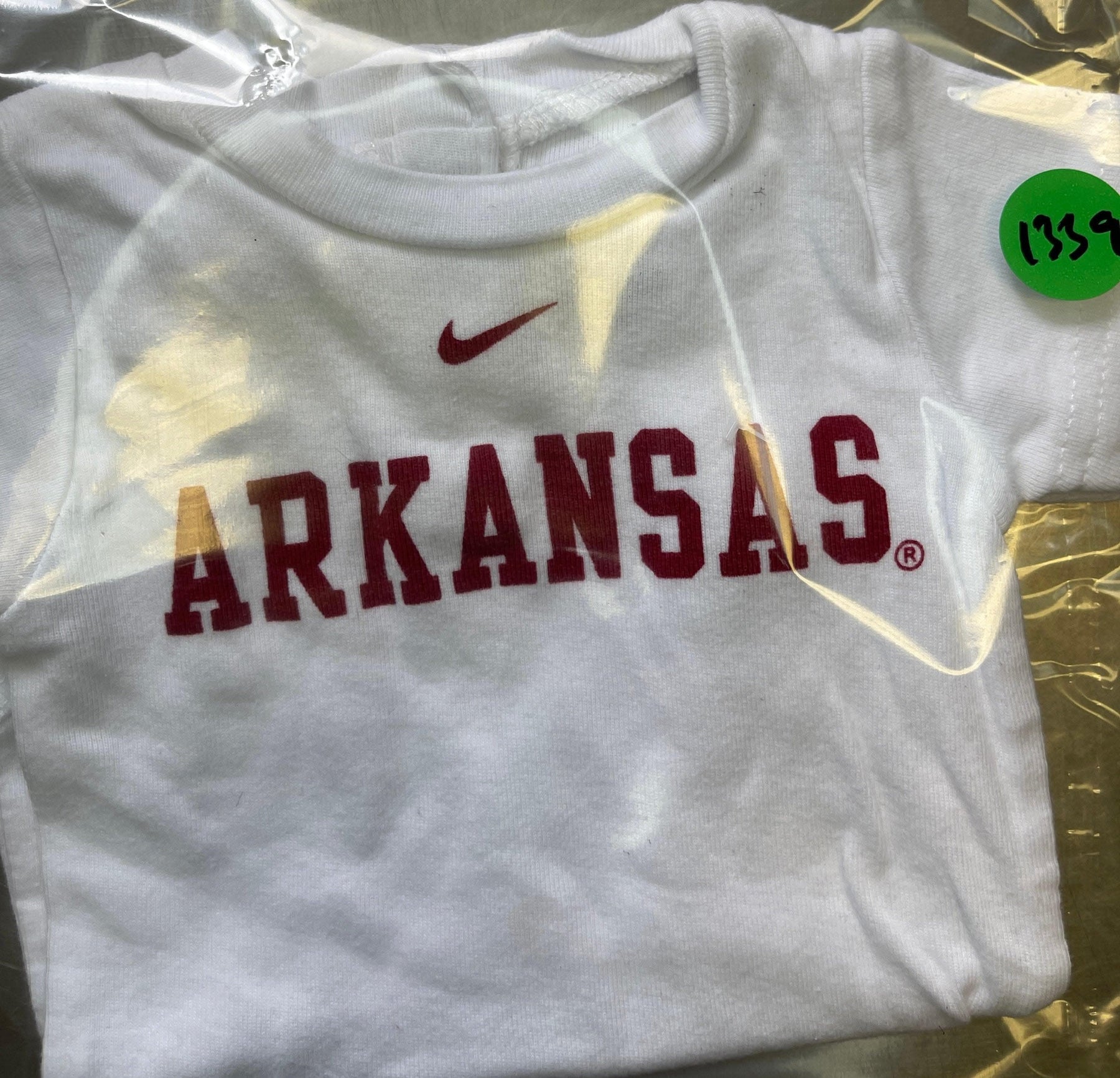 NCAA Arkansas Razorbacks White Bodysuit 3-6 months