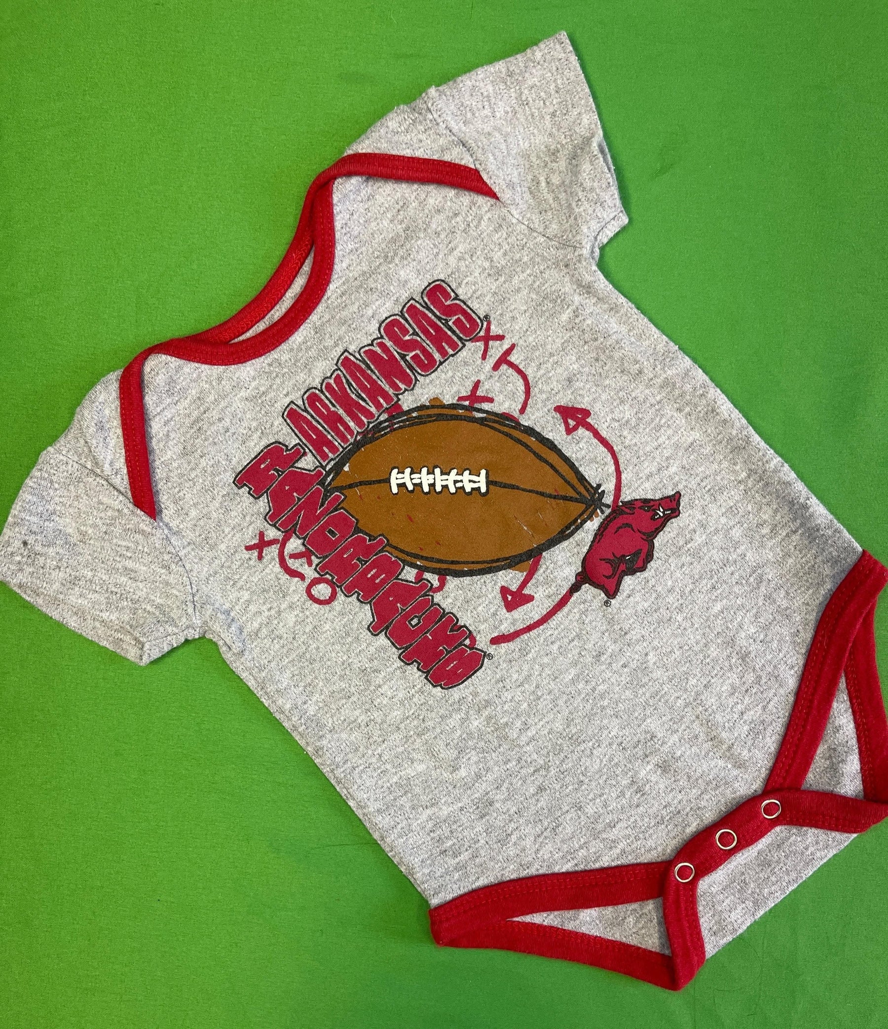 NCAA Arkansas Razorbacks Grey Bodysuit 3-6 months