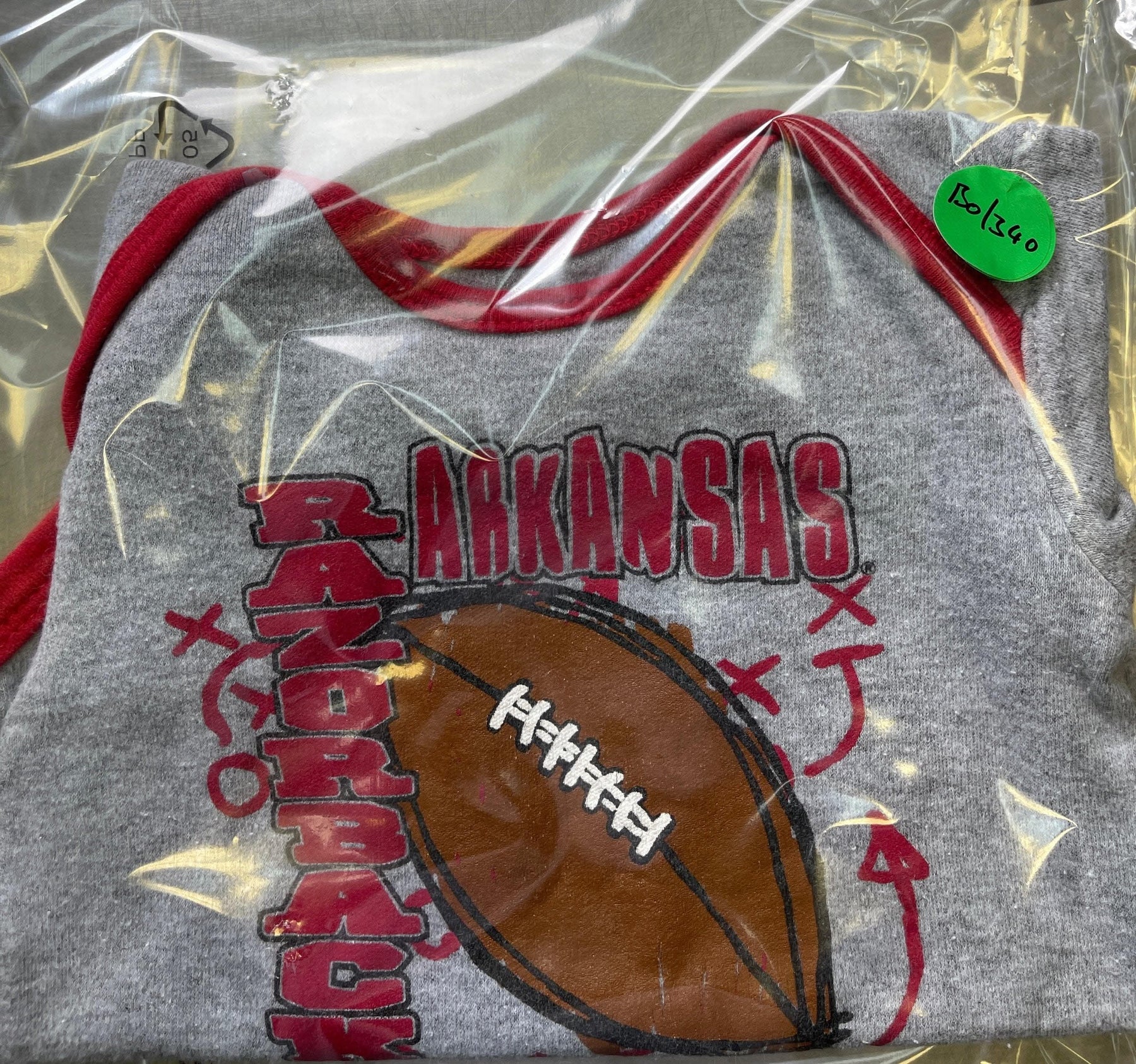 NCAA Arkansas Razorbacks Grey Bodysuit 3-6 months