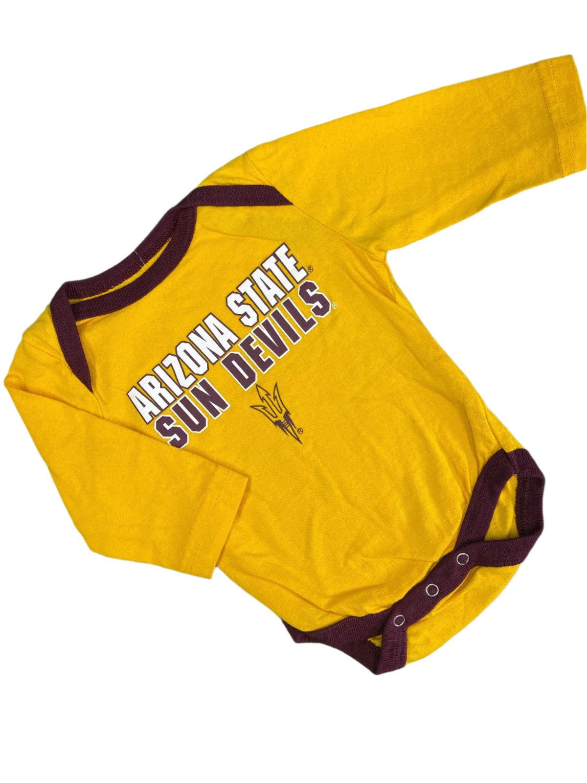 NCAA Arizona State Sun Devils Yellow Long-Sleeve Bodysuit 0-3 months