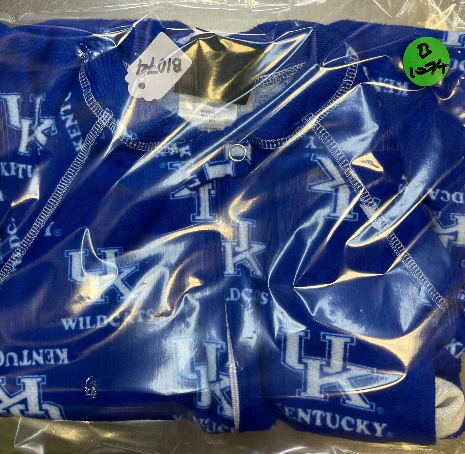 NCAA Kentucky Wildcats Blanket Sleeper Zippered Blue Baby 6-9 months