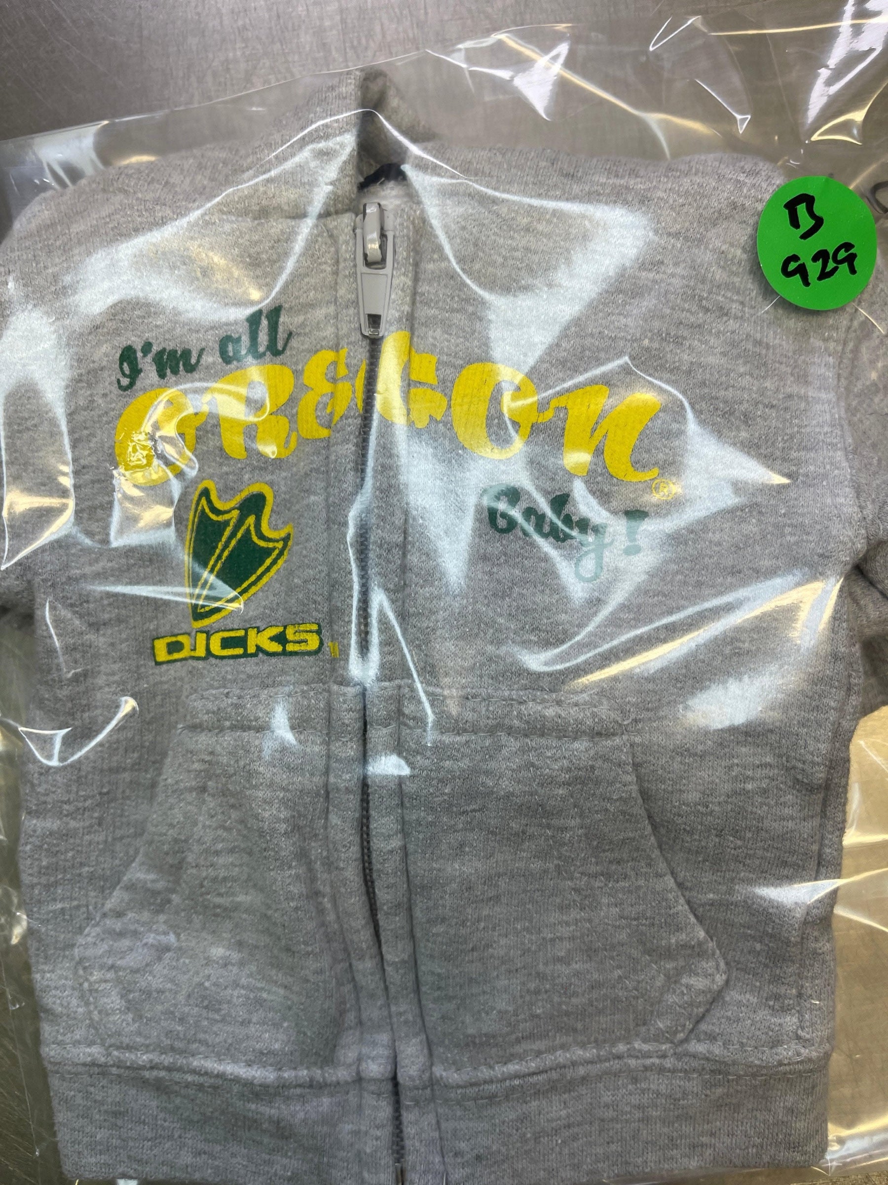 NCAA Oregon Ducks Full Zip Hoodie Baby Infant Newborn 0-3 months