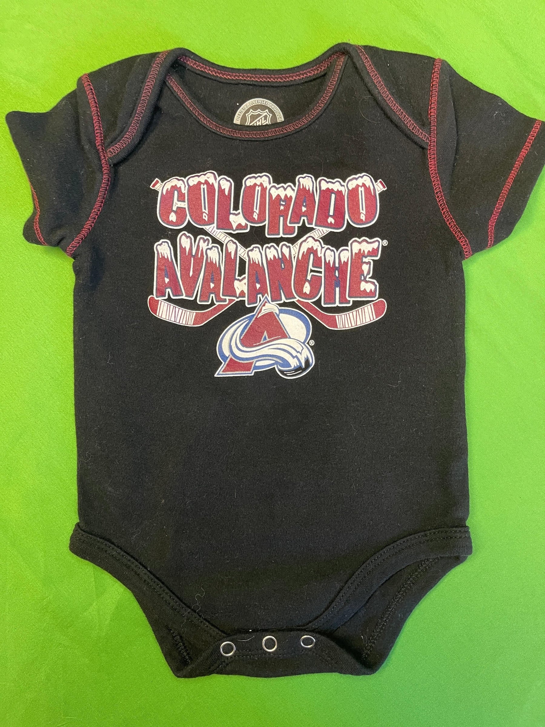 NHL Colorado Avalanche Black Bodysuit 6-9 months