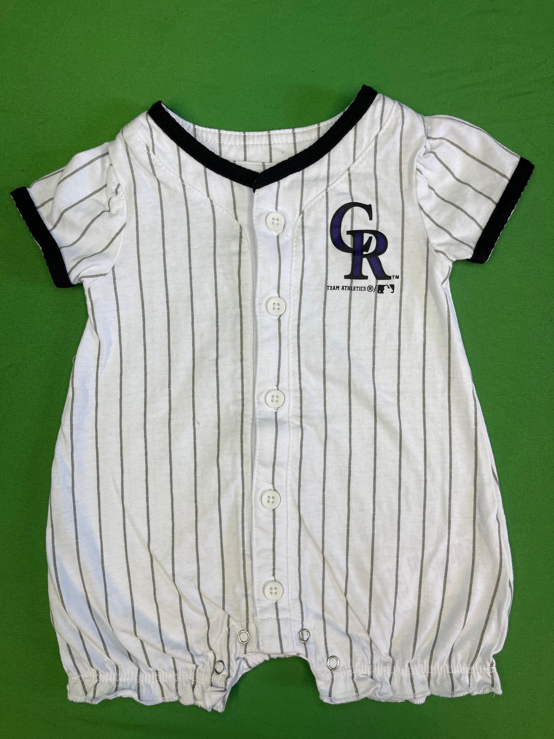 MLB Colorado Rockies White Pinstripe One-piece Bodysuit Outfit 3-6 months