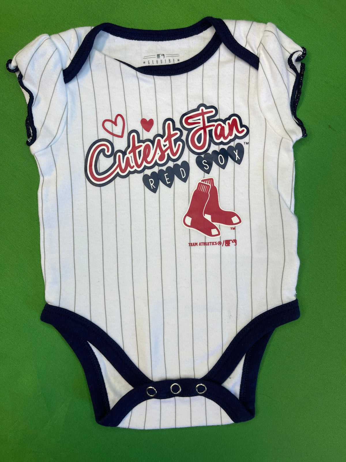 MLB Boston Red Sox White Pinstripe Bodysuit 0-3 months