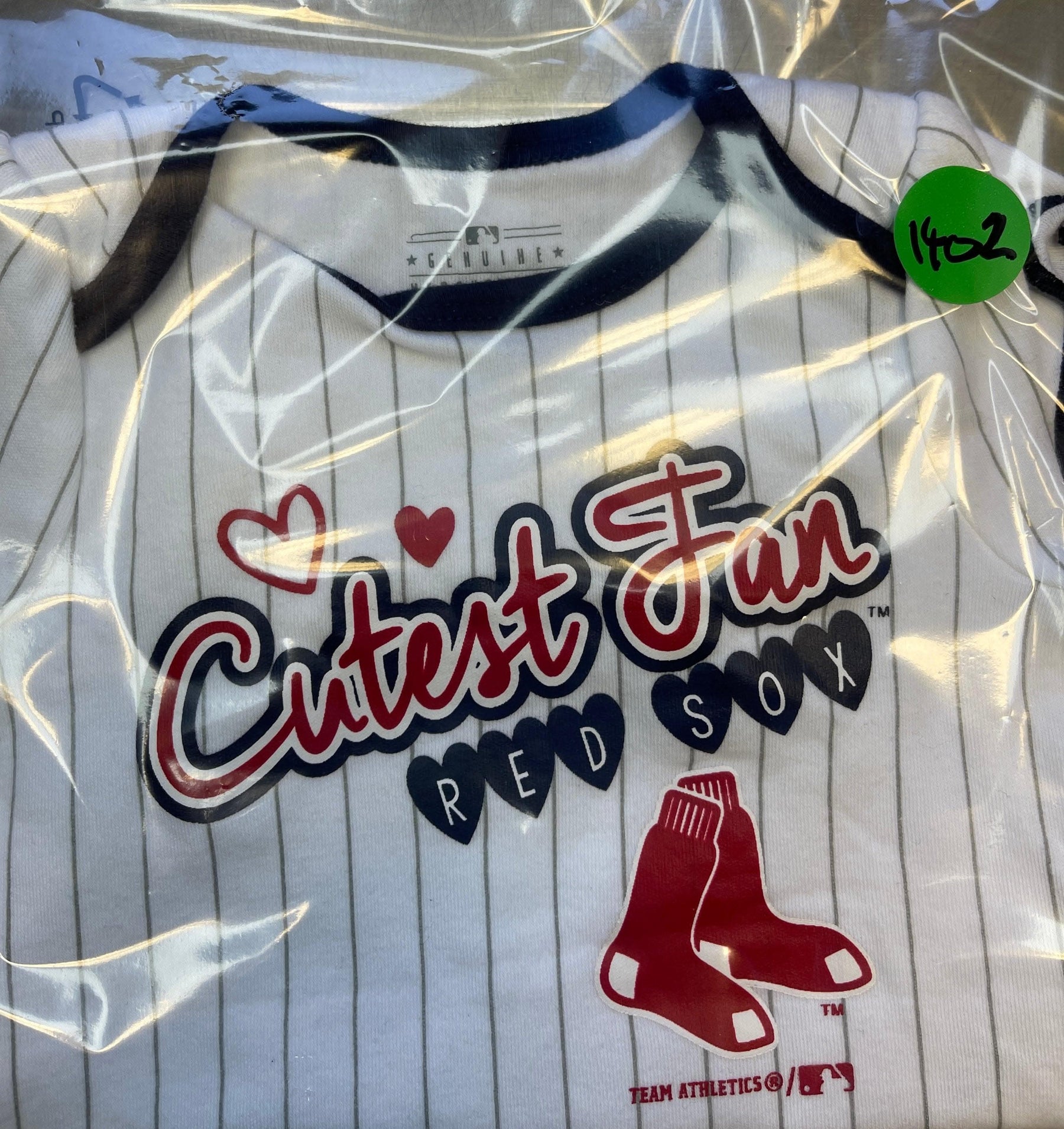 MLB Boston Red Sox White Pinstripe Bodysuit 0-3 months