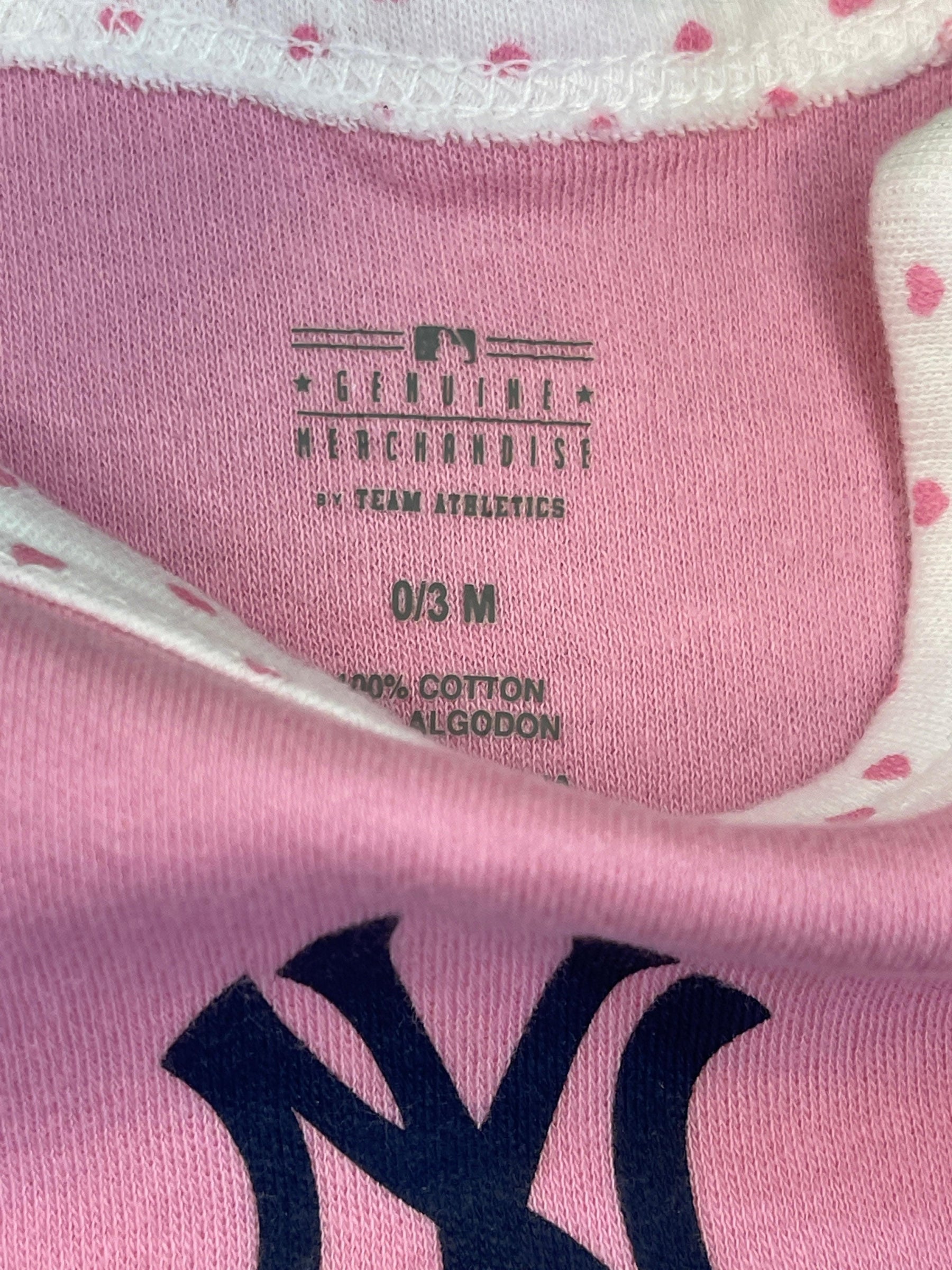 MLB New York Yankees Baby Pink Bodysuit 0-3 months