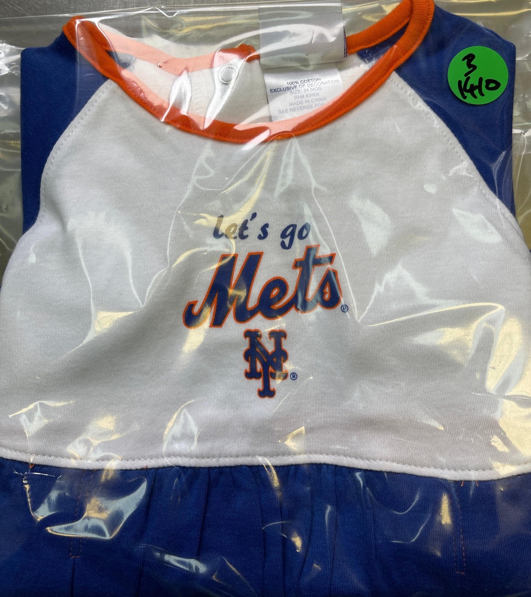 MLB New York Mets Colourblock One-piece Bodysuit Dress 24 months NWT