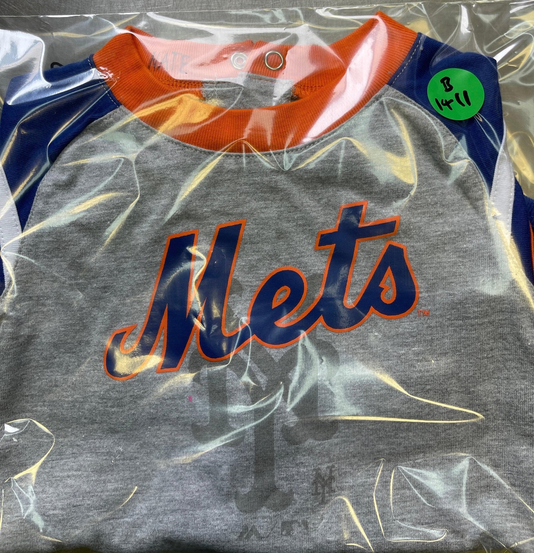 MLB New York Mets Grey Colourblock One-piece Bodysuit 24 months