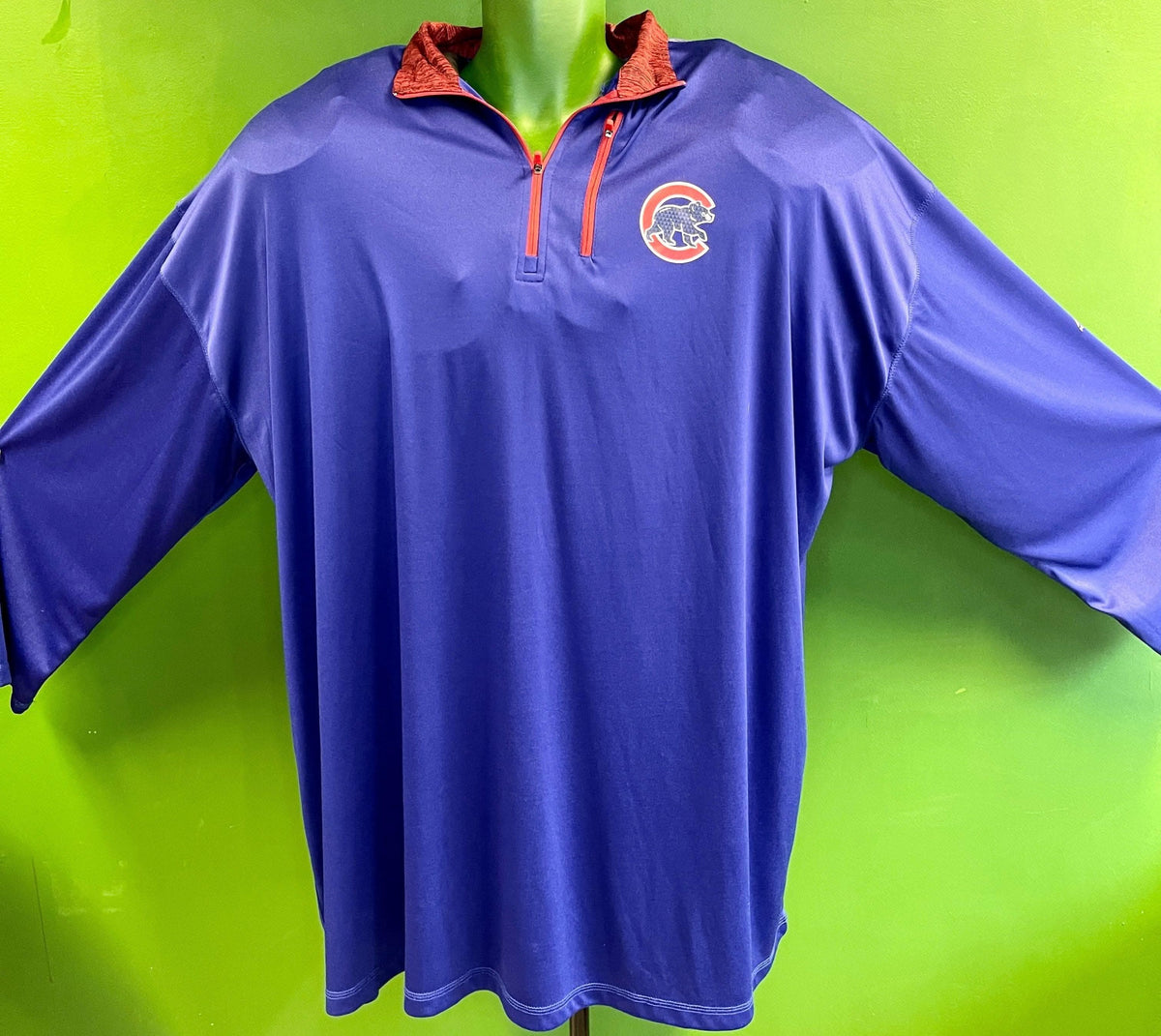 MLB Chicago Cubs Majestic 1/4 Zip Pullover Top L/S Men's 5X-Large Tall