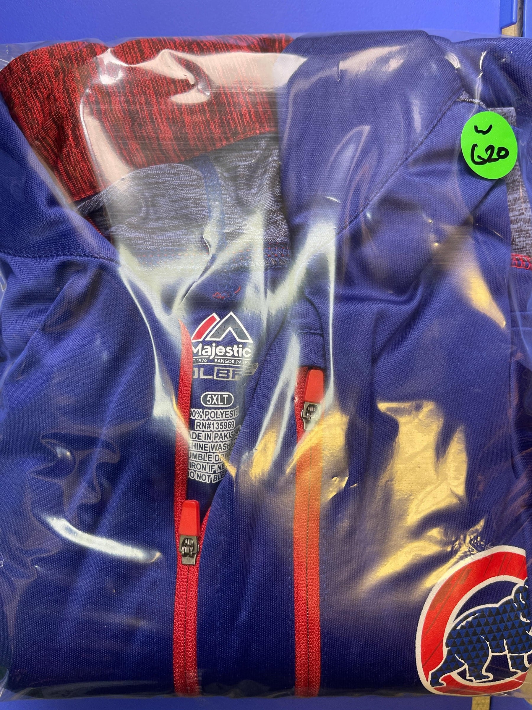 MLB Chicago Cubs Majestic 1/4 Zip Pullover Top L/S Men's 5X-Large Tall