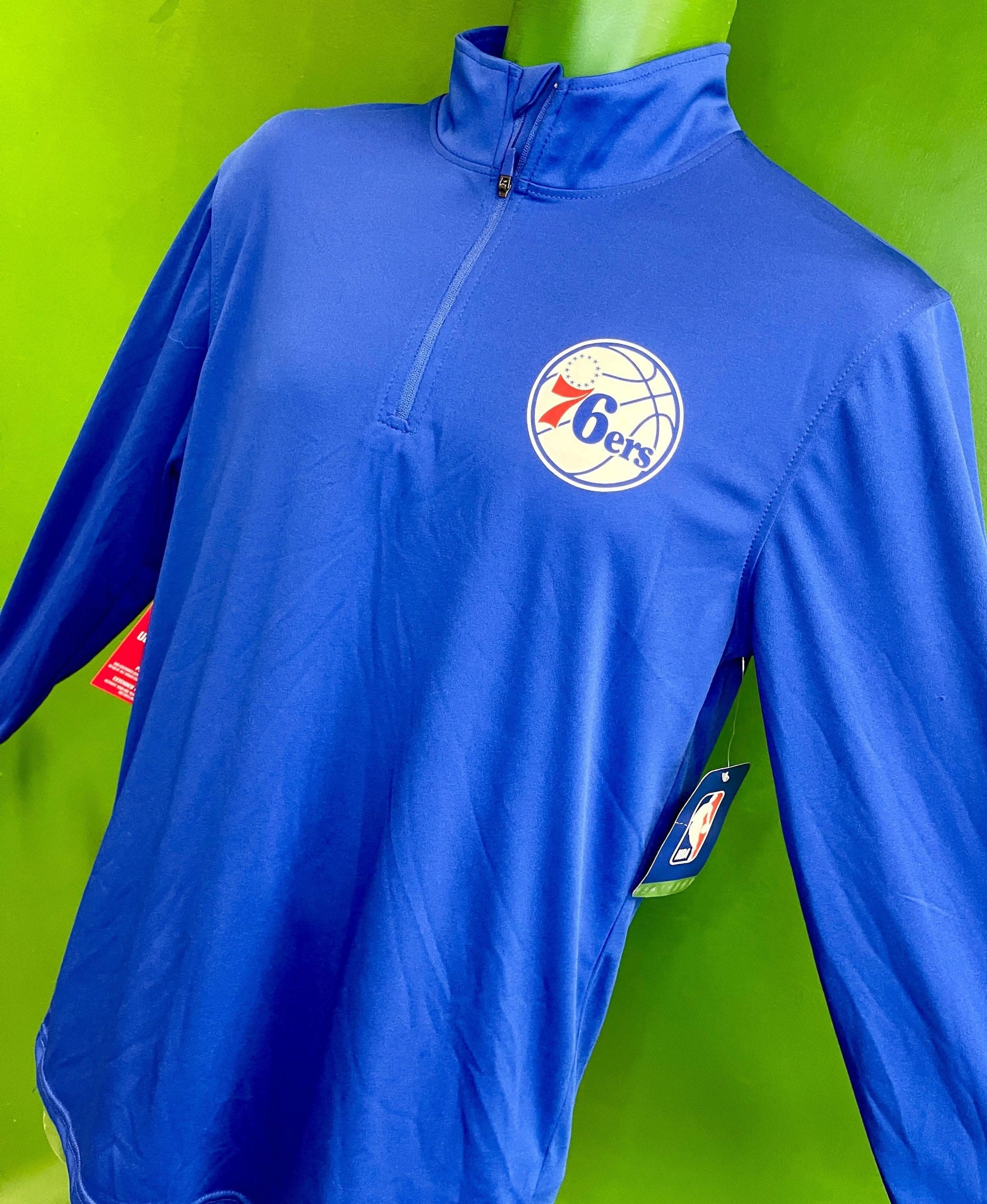 NBA Philadelphia 76ers 1/4 Zip Pullover Top L/S Men's Small NWT