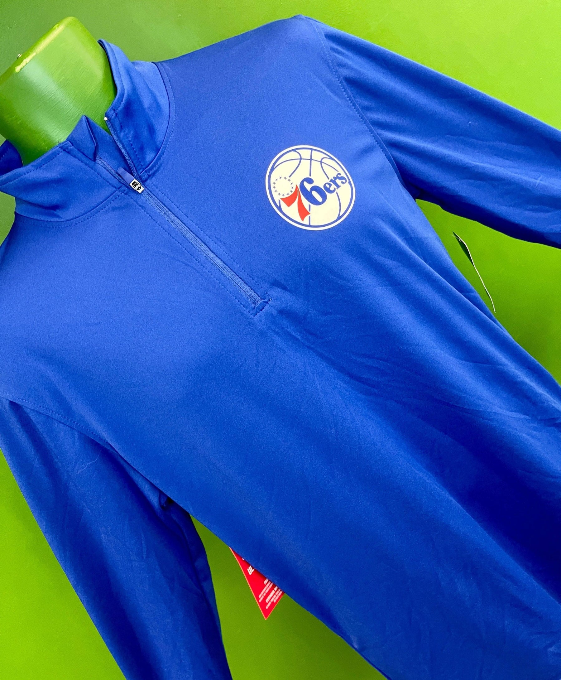 NBA Philadelphia 76ers 1/4 Zip Pullover Top L/S Men's Small NWT
