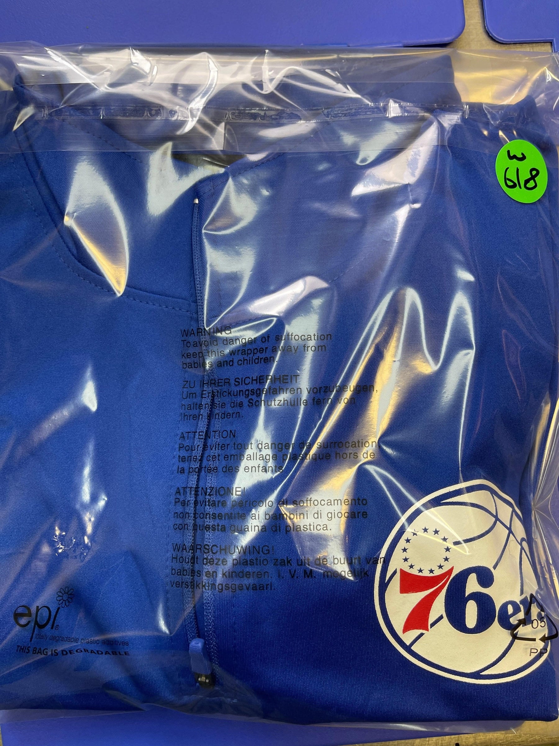 NBA Philadelphia 76ers 1/4 Zip Pullover Top L/S Men's Small NWT