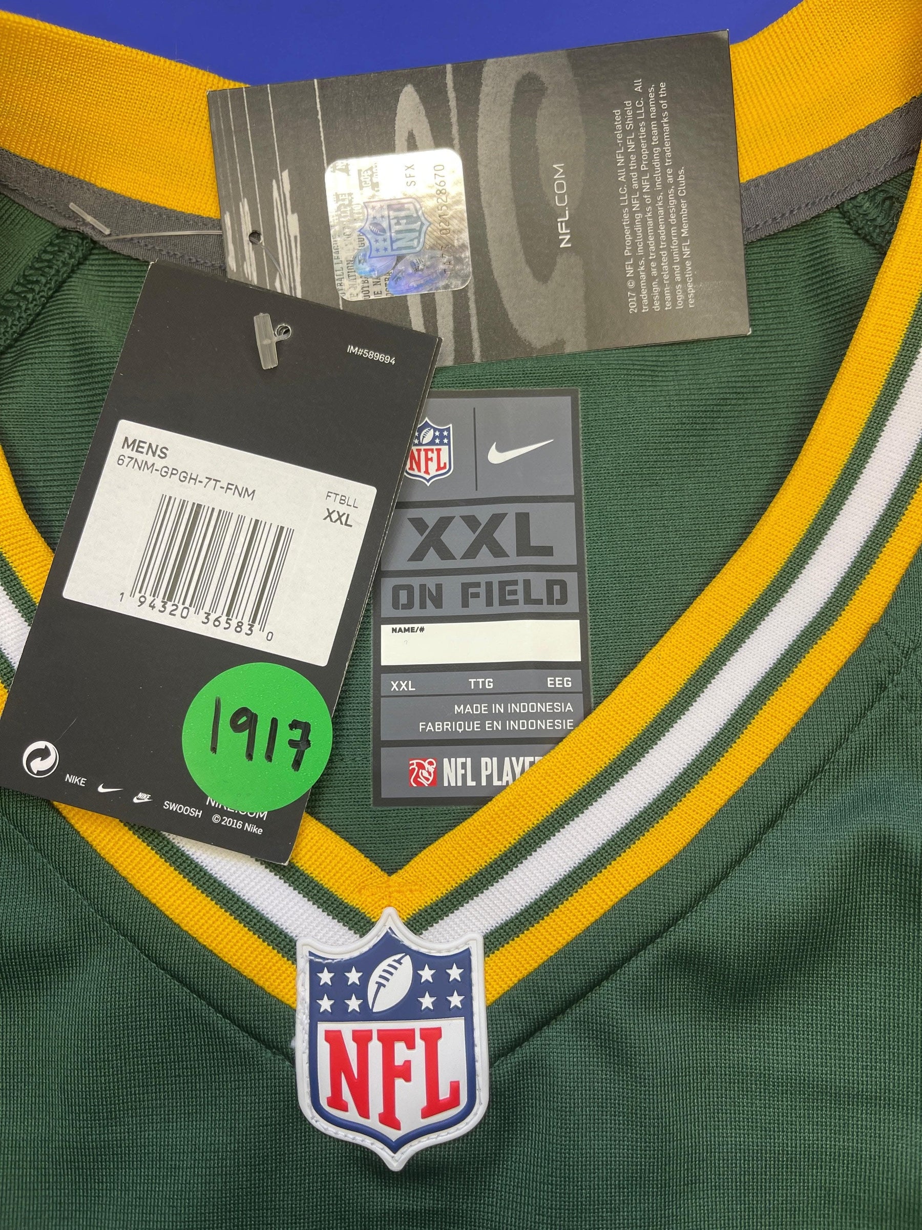 NFL Green Bay Packers Aaron Rodgers #12 Game Jersey Men's 2X-Large NWT