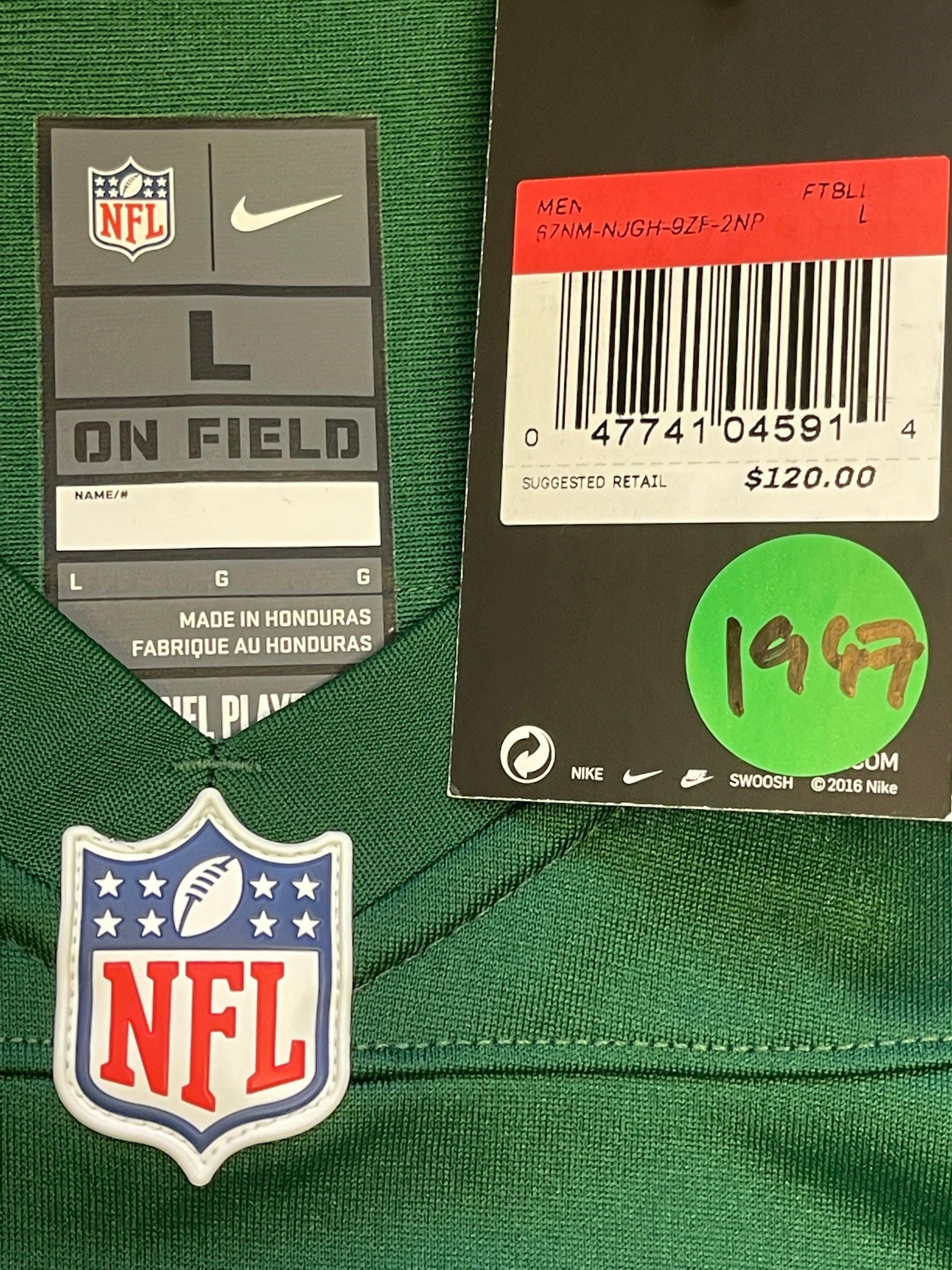 NFL New York Jets Z. Wilson #2 Game Jersey Men's Large NWT