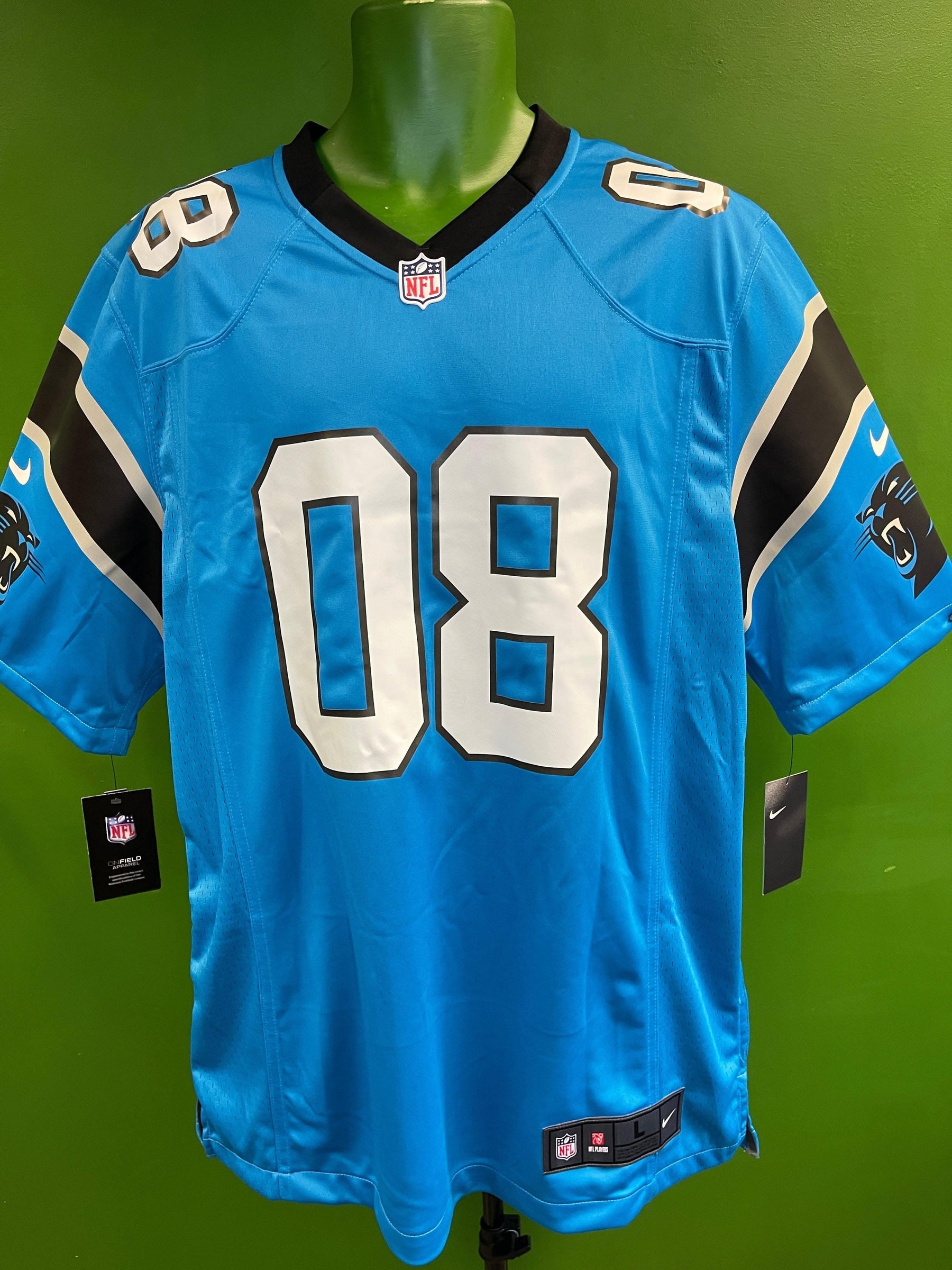 NFL Carolina Panthers Custom #08 Game Jersey Men's Large NWT