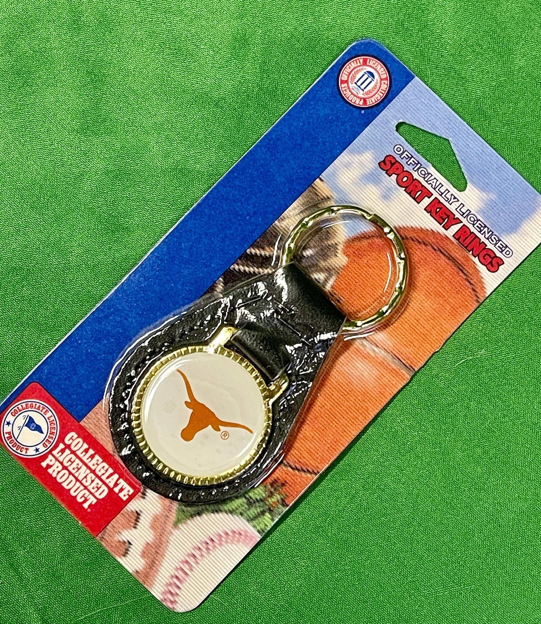 NCAA Texas Longhorns Leather Keychain NWT