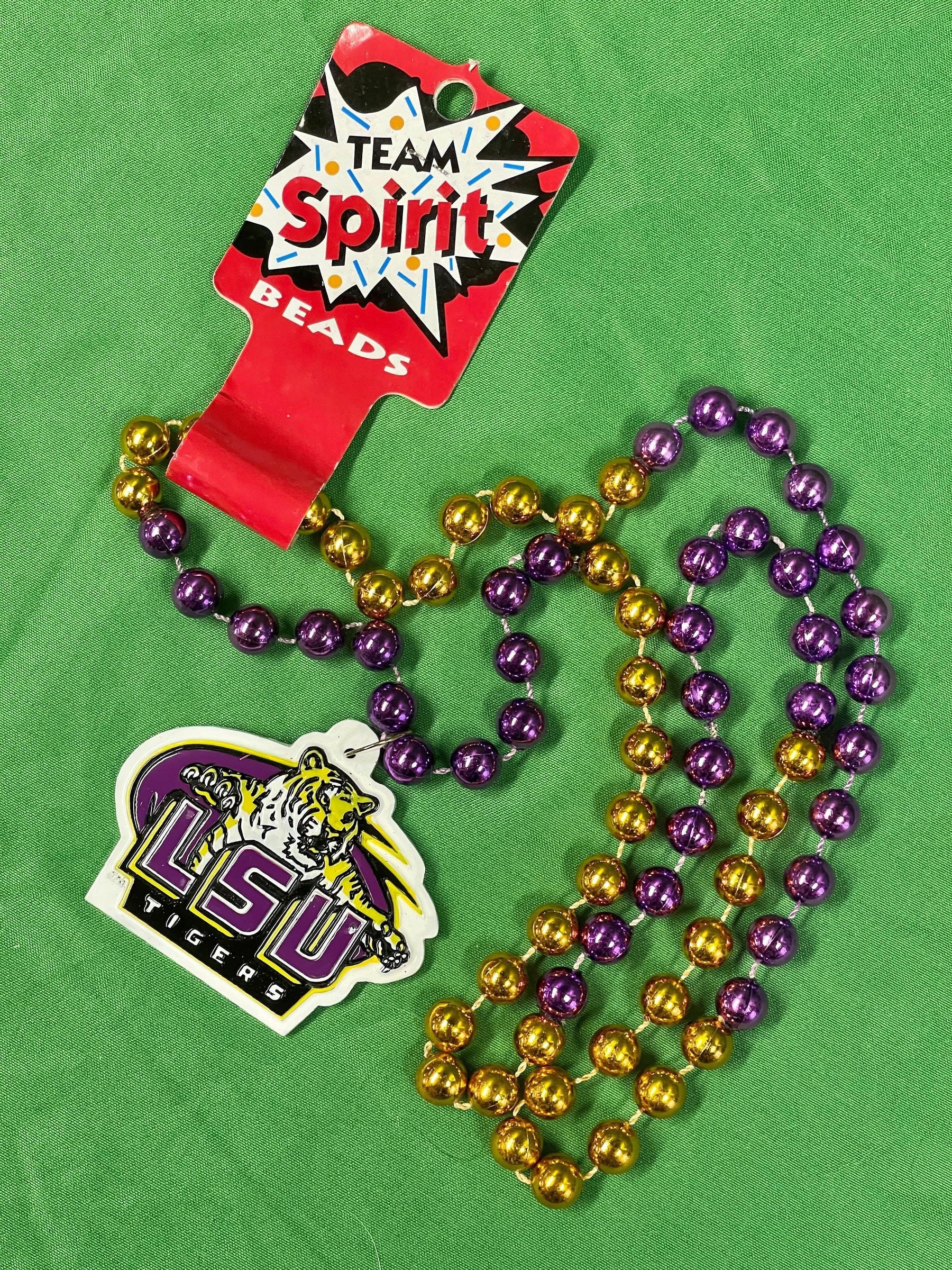 NCAA Louisiana State LSU Tigers Mardi-Gras Style Beads Necklace NWT