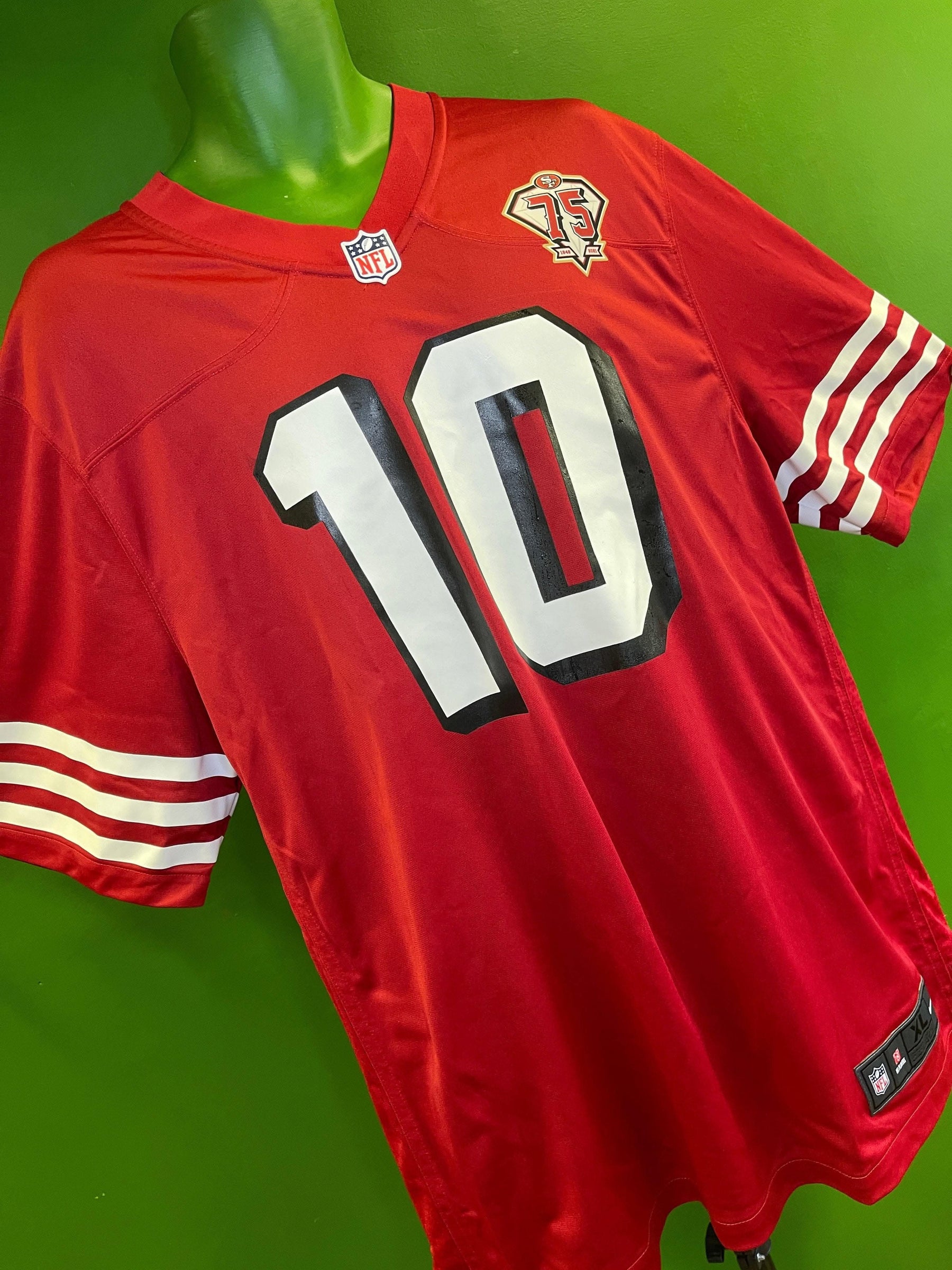 NFL San Francisco 49ers Jimmy Garoppolo #10 Game Jersey Men's X-Large NWT