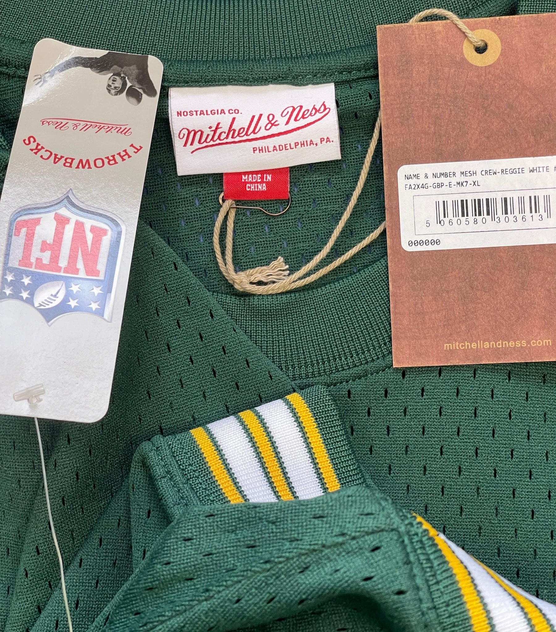 NFL Green Bay Packers Reggie White #92 Mitchell & Ness Jersey Men's X-Large NWT