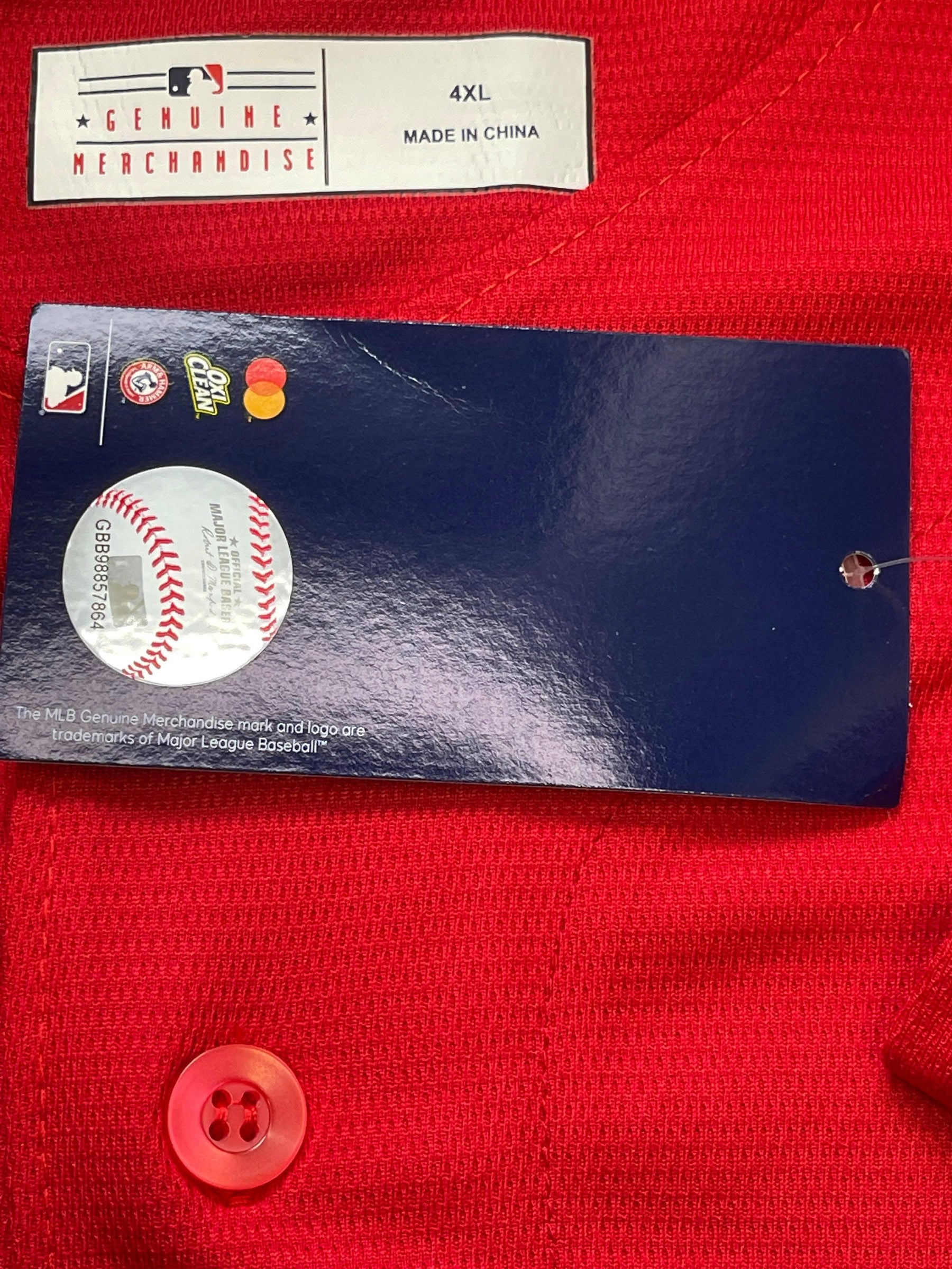 MLB Boston Red Sox Alternate Team Jersey Red Men's 4X-Large NWT