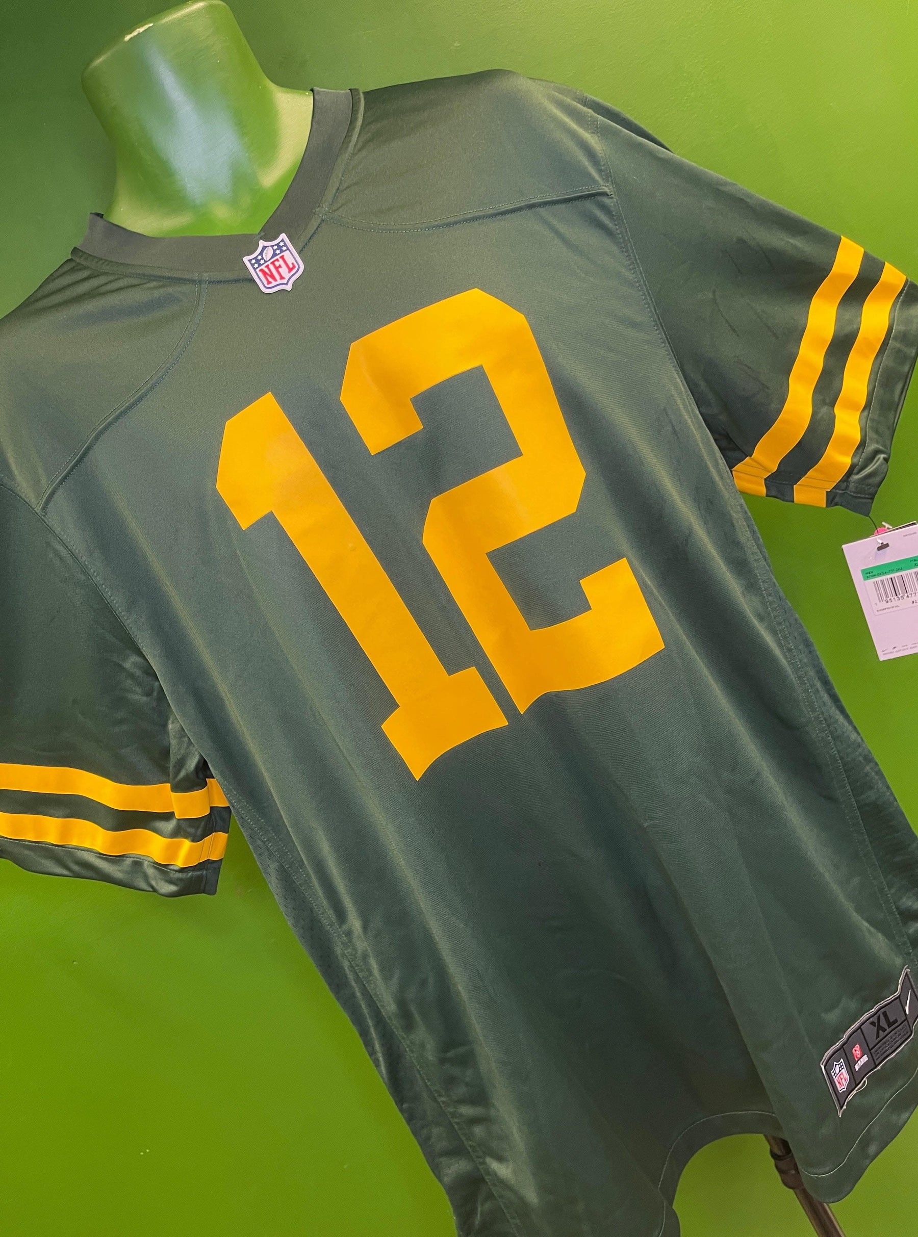NFL Green Bay Packers Rodgers #12 50s Classic Game Jersey Men's X-Large NWT