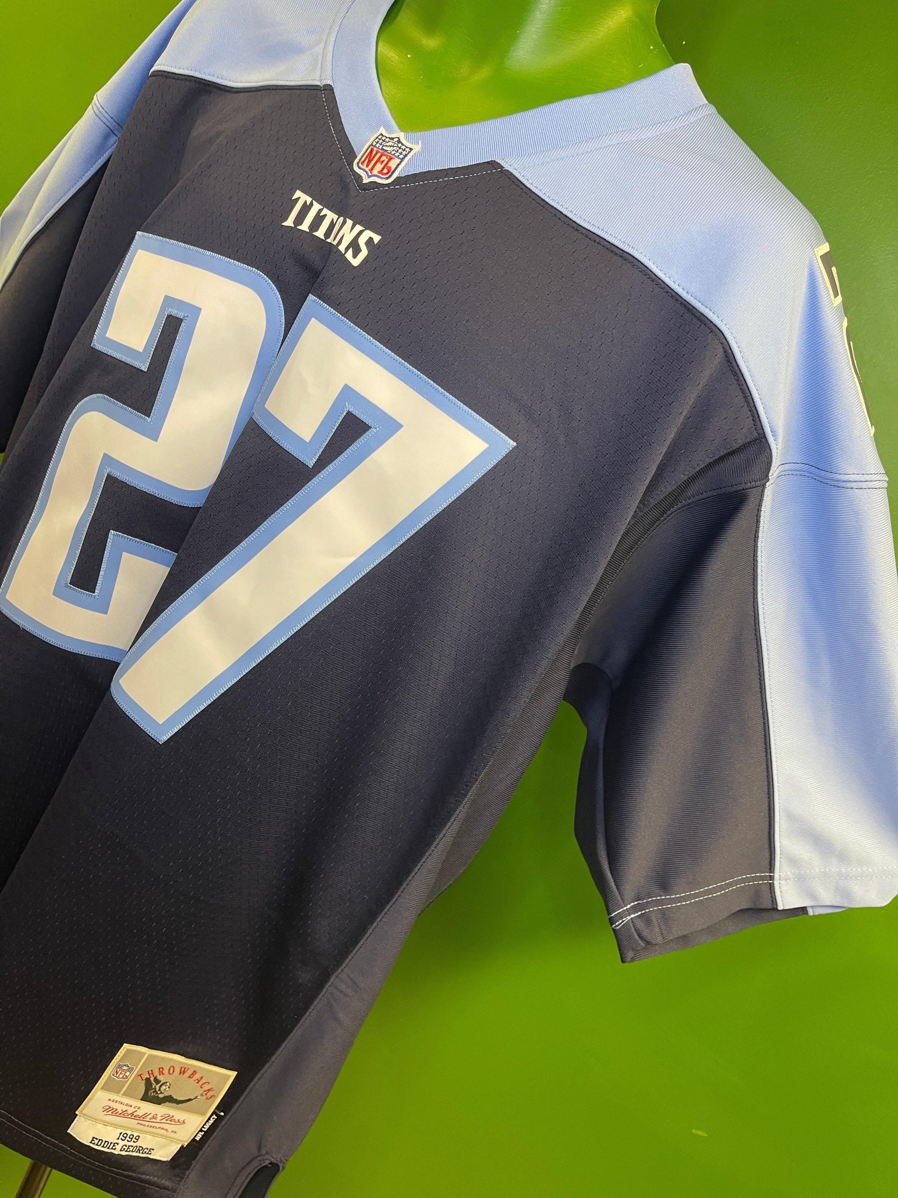 NFL Tennessee Titans Eddie George #27 Mitchell & Ness Throwback Jersey Stitched Men's 48 XL NWT